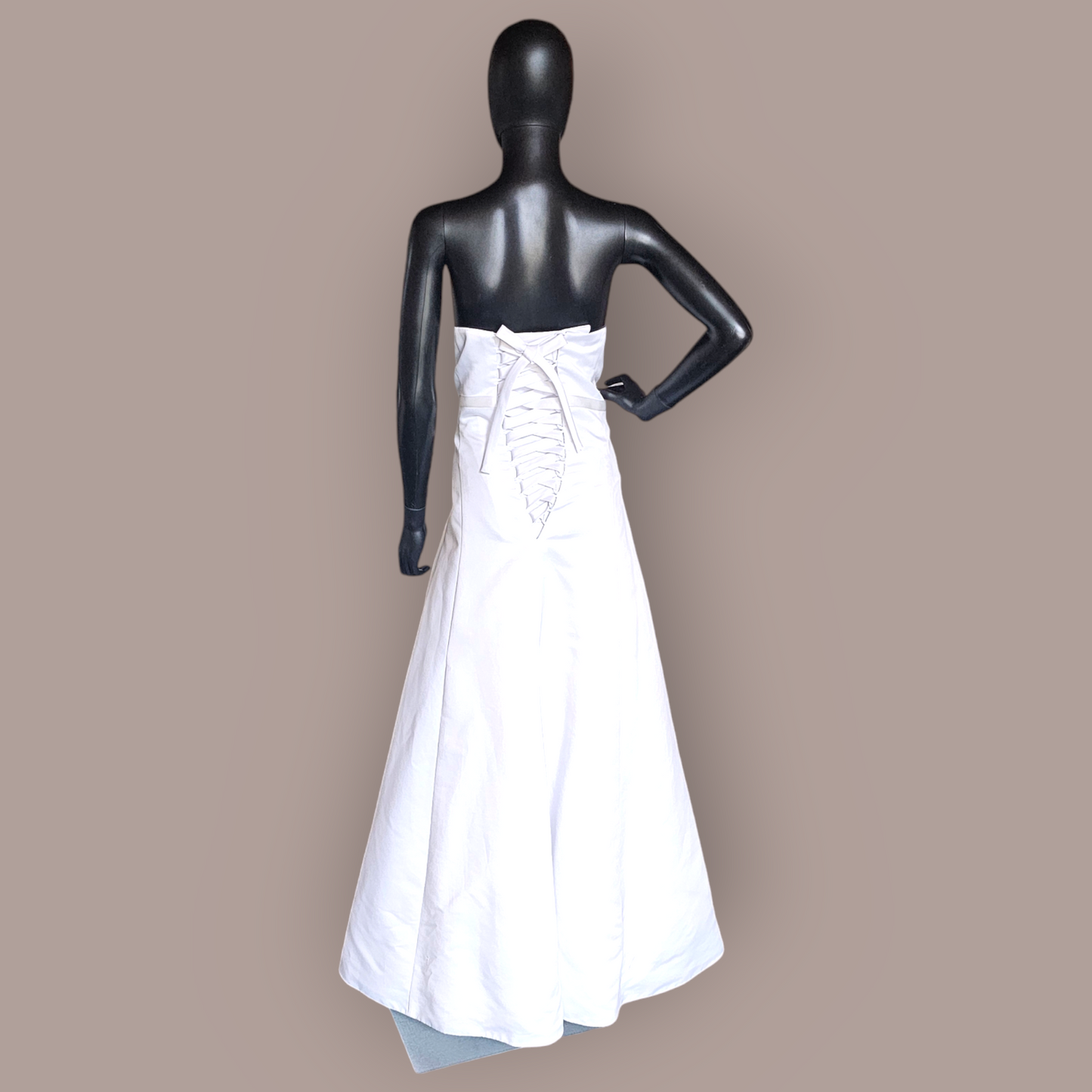 White Satin Strapless Minimal - Davids Bridal