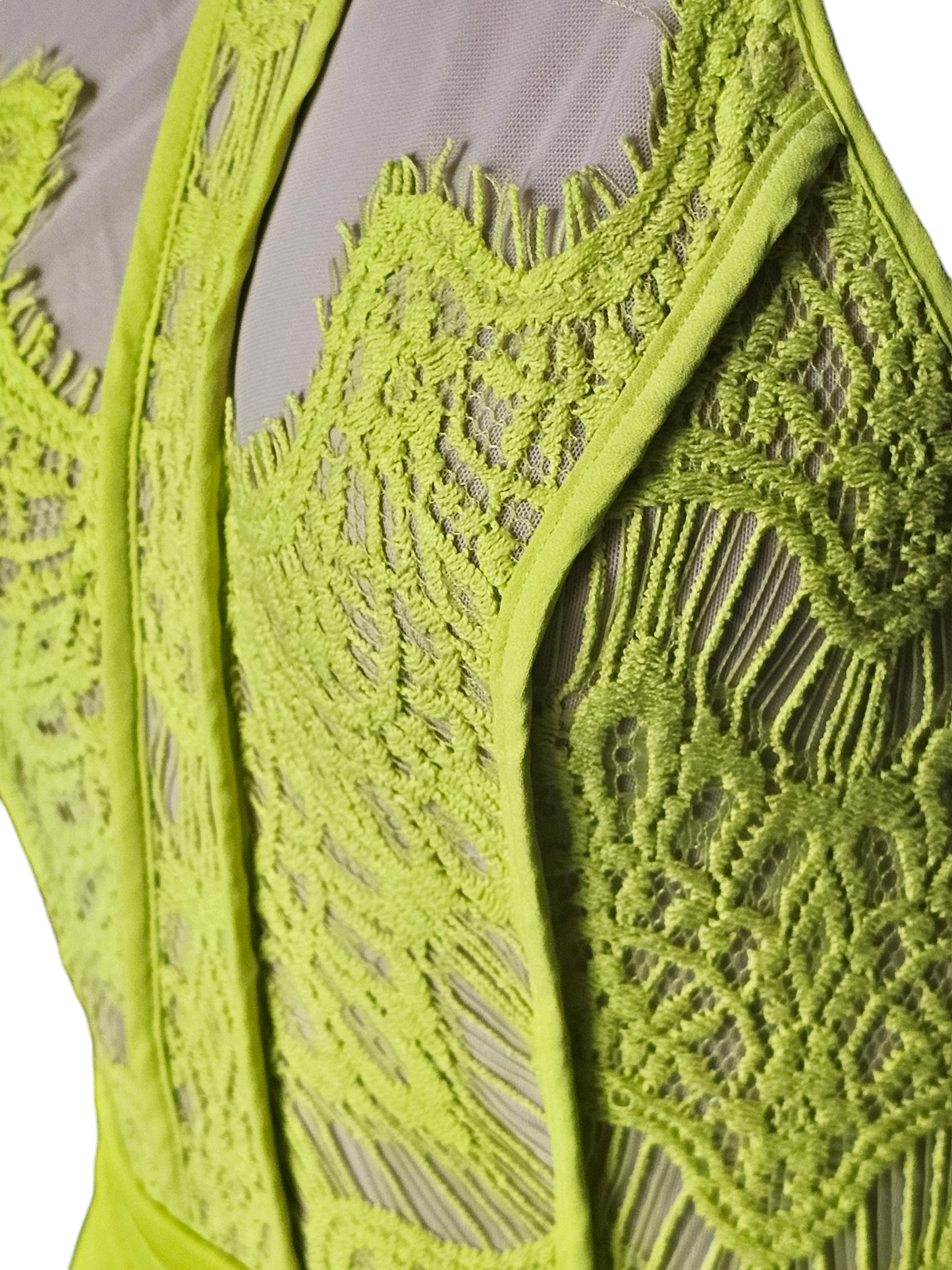 Acid Yellow Short Bodycon Halter Dress - XOXO NWT