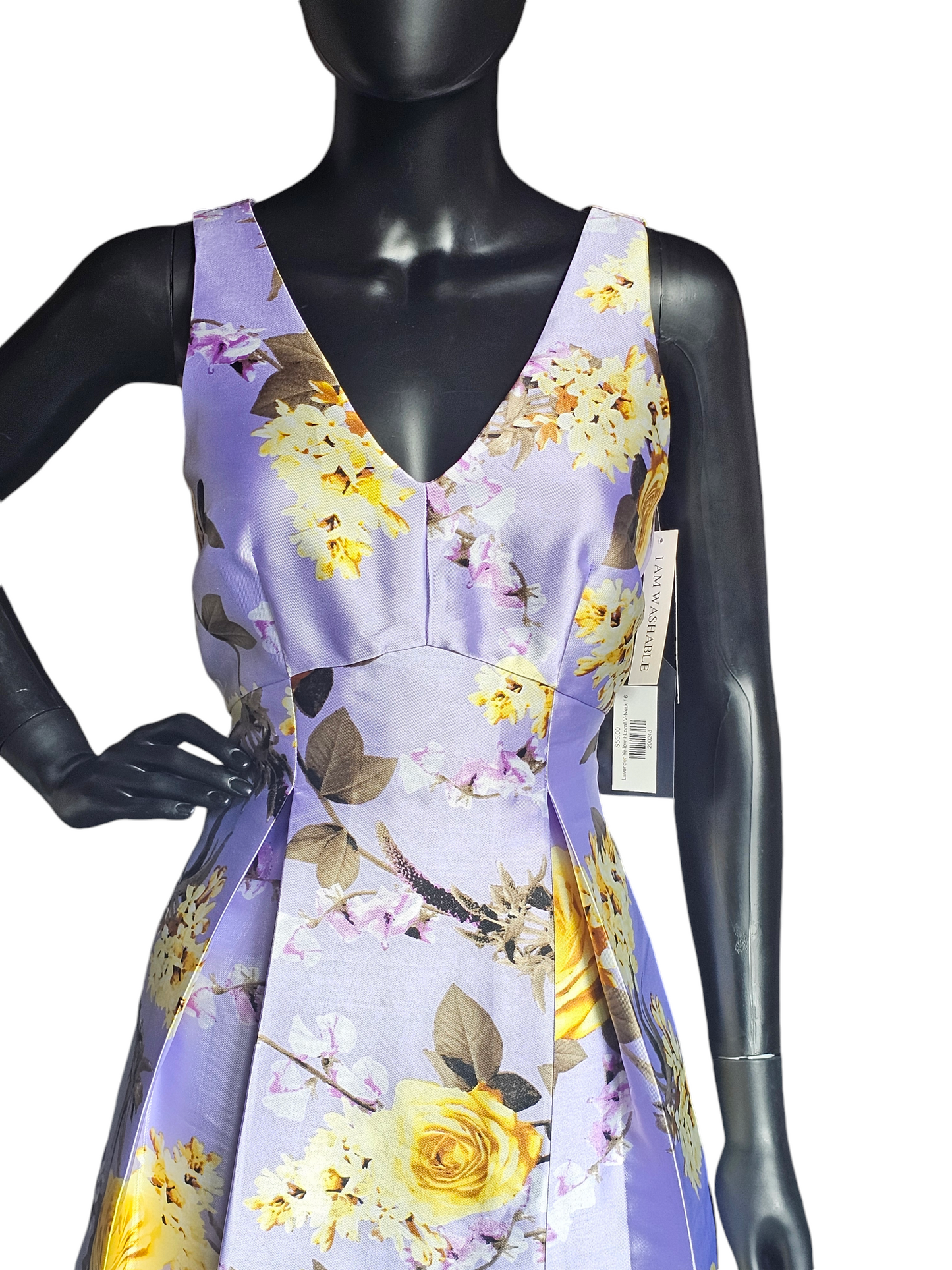 Lavender Yellow Floral V-Neck - Shelby Nites NWT