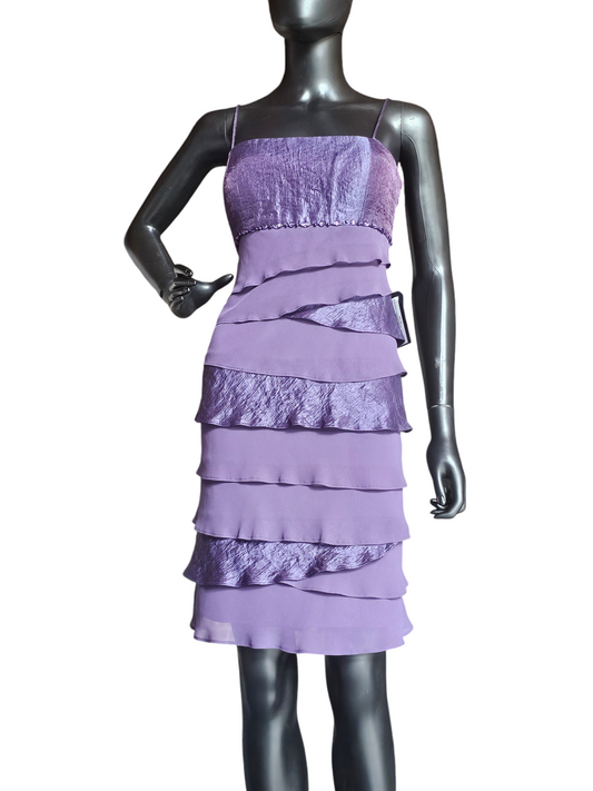 Purple Metallic Tiered Spaghetti Strap - SL Fashions