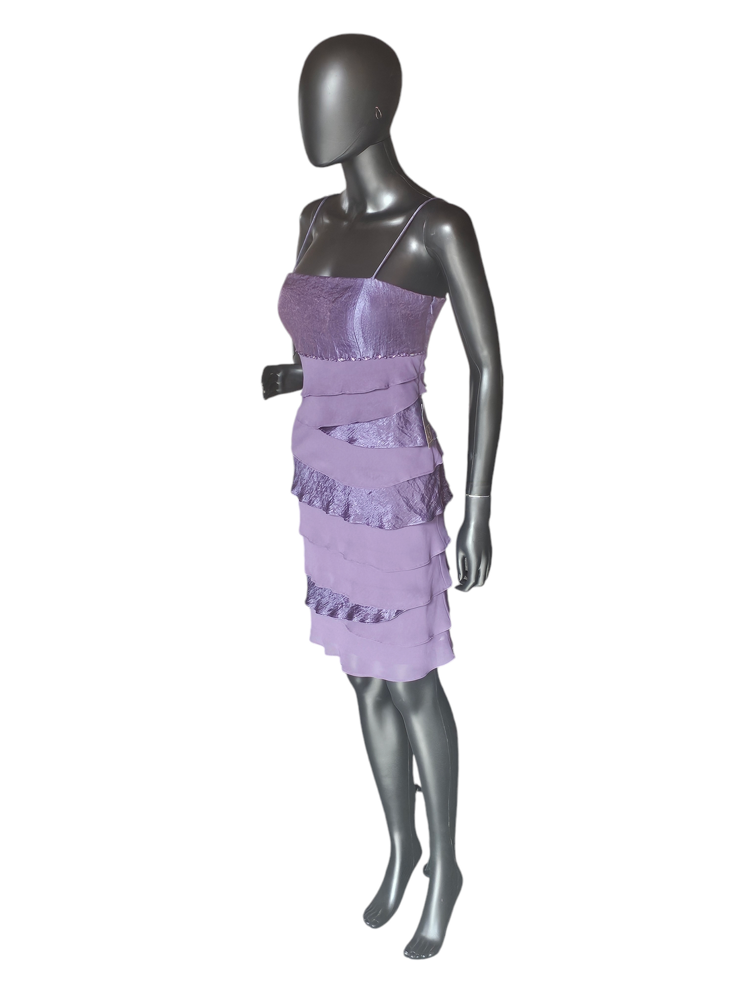 Purple Metallic Tiered Spaghetti Strap - SL Fashions