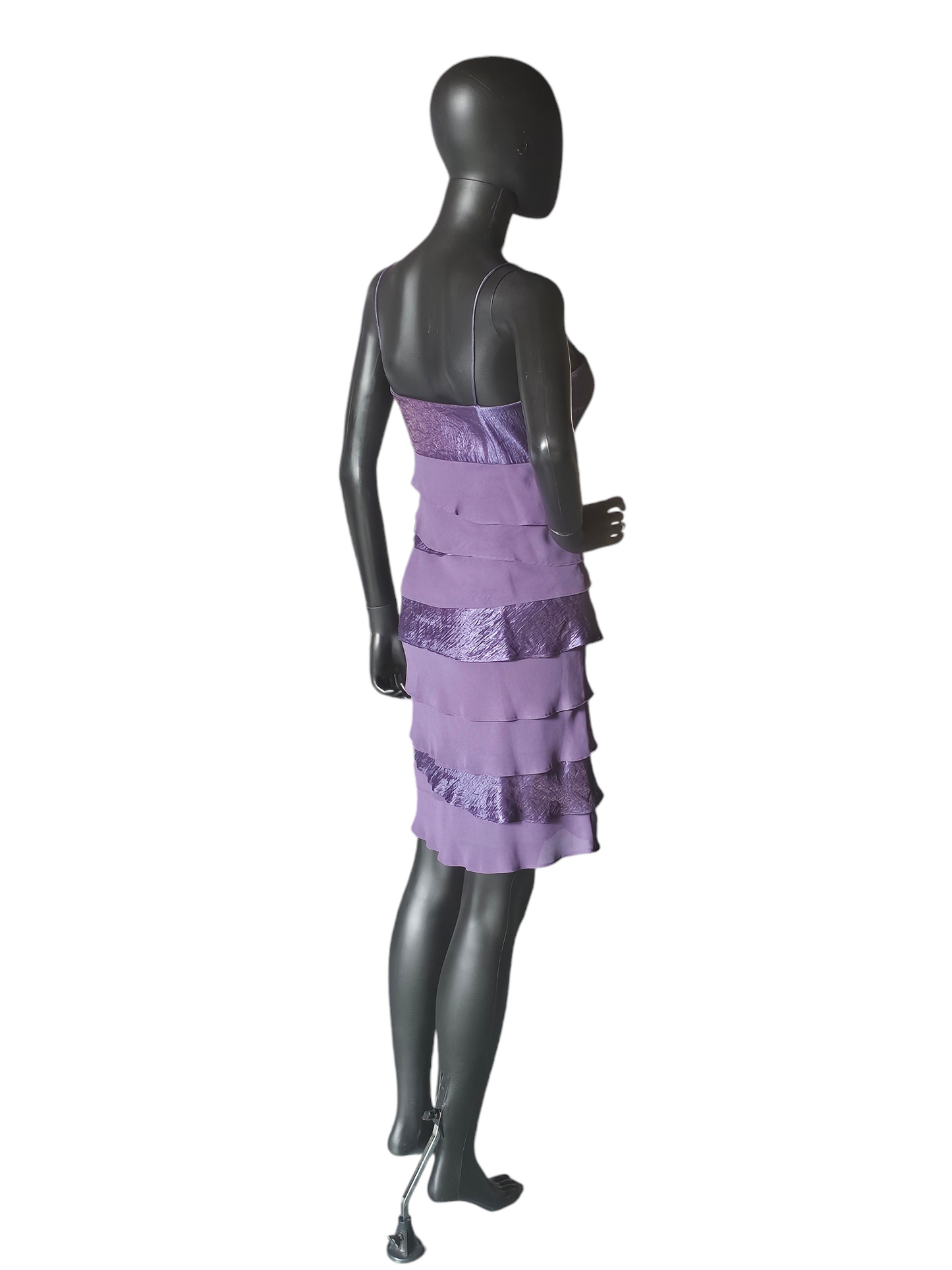 Purple Metallic Tiered Spaghetti Strap - SL Fashions
