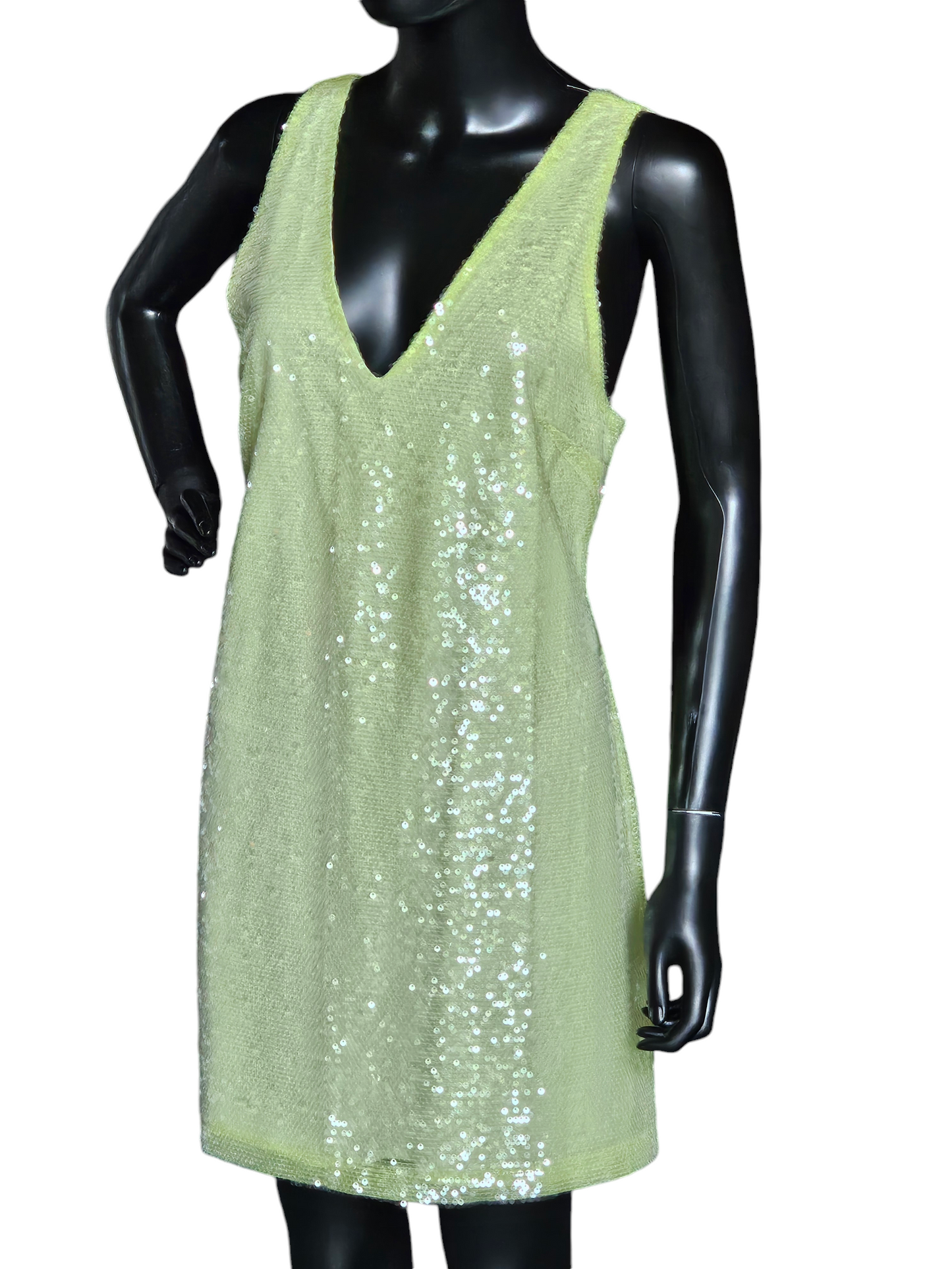 Green Apple Full Sequin V-Neck - A New Day