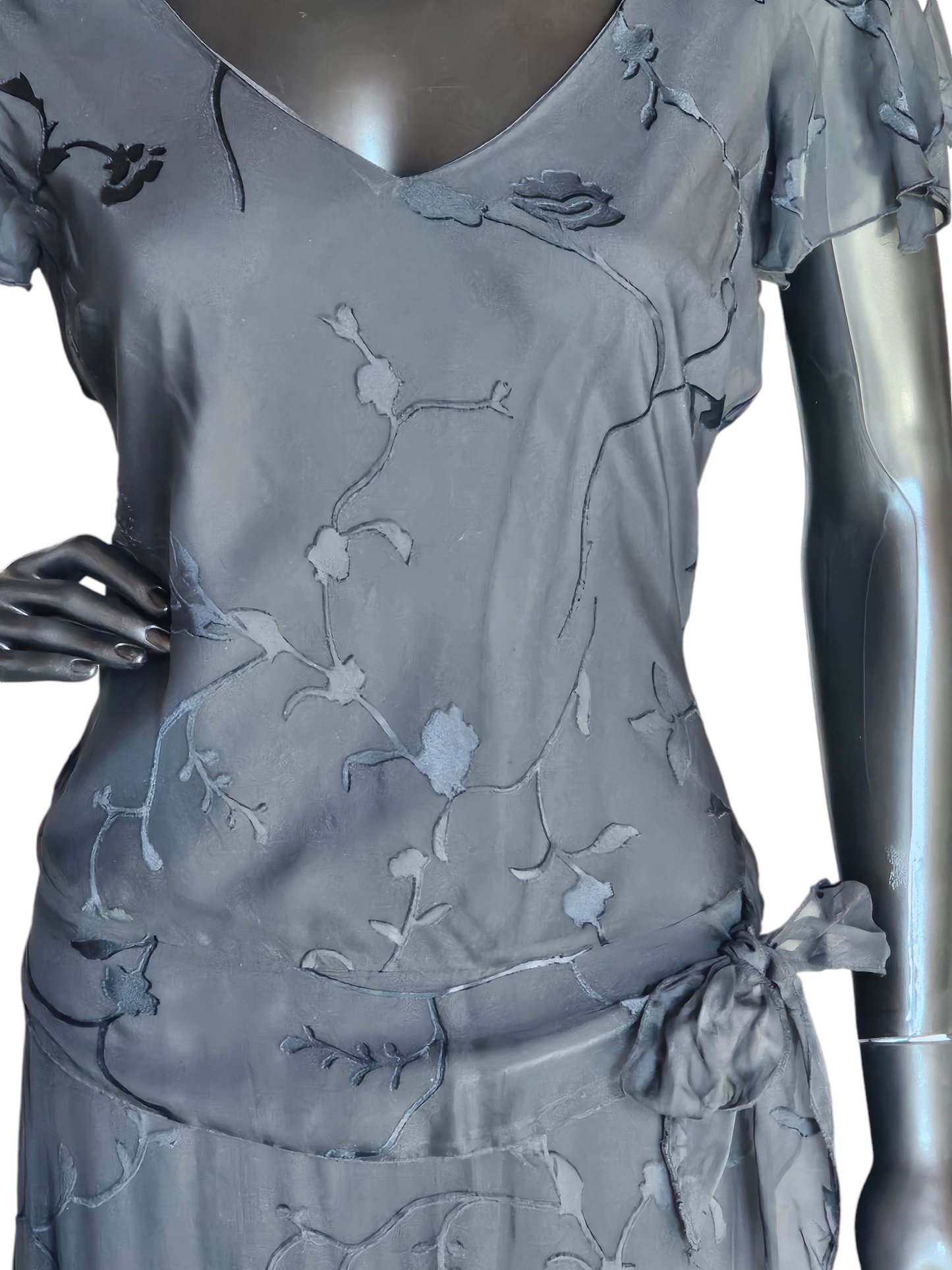 Vintage Black Silk Burnout Handkerchief Dress - Jonathan Martin