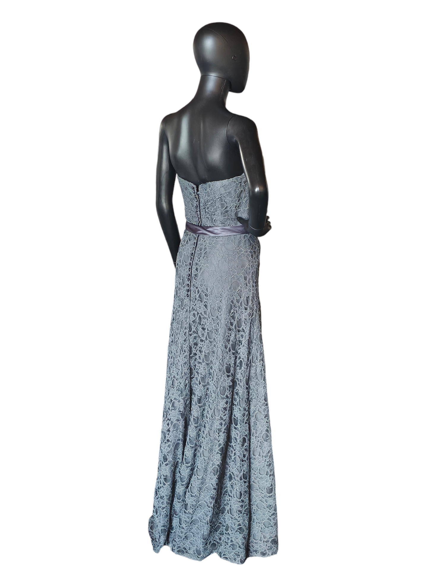 Slate Lace Sweetheart Neckline Formal Dress - Mori Lee