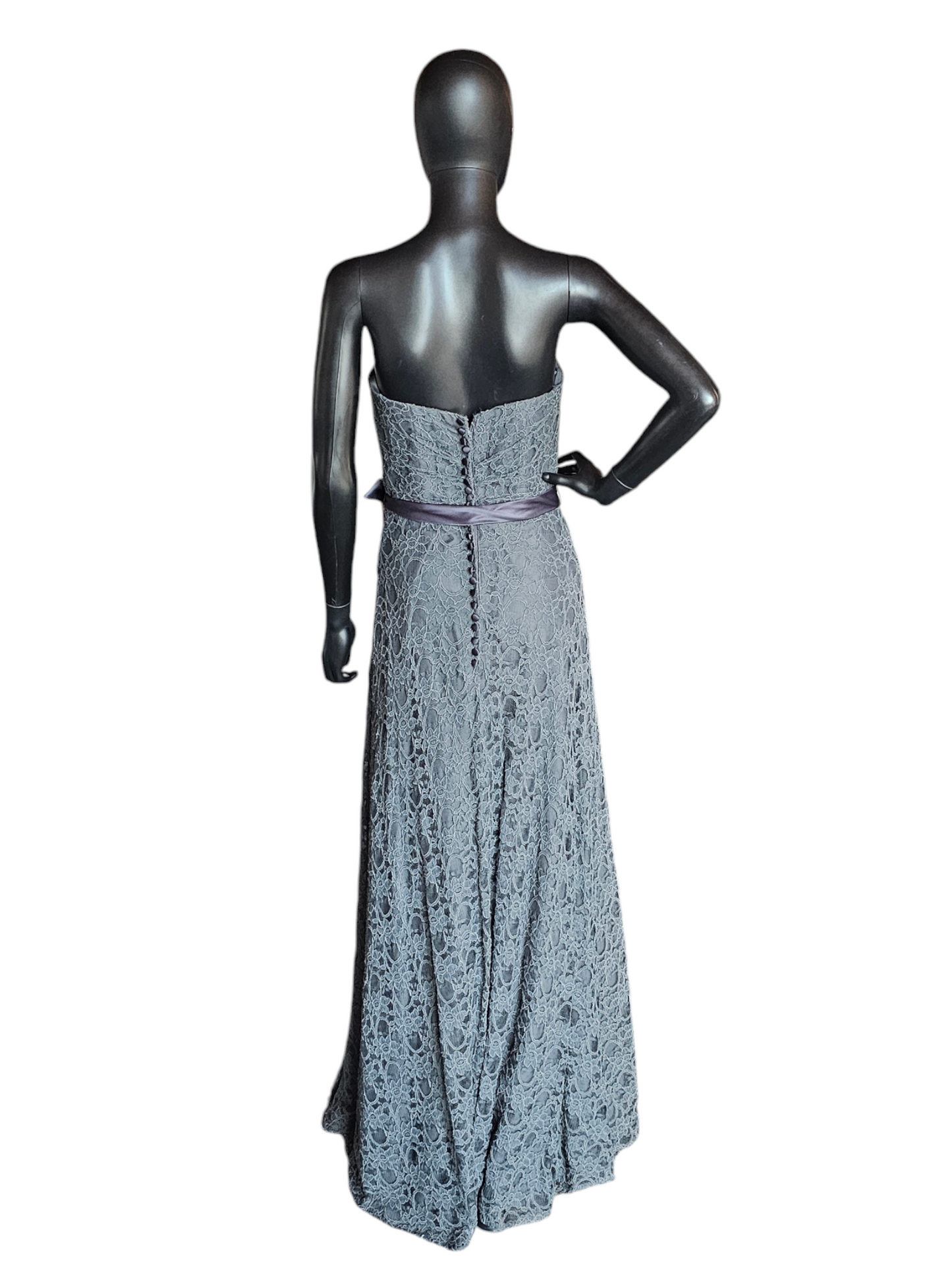 Slate Lace Sweetheart Neckline Formal Dress - Mori Lee