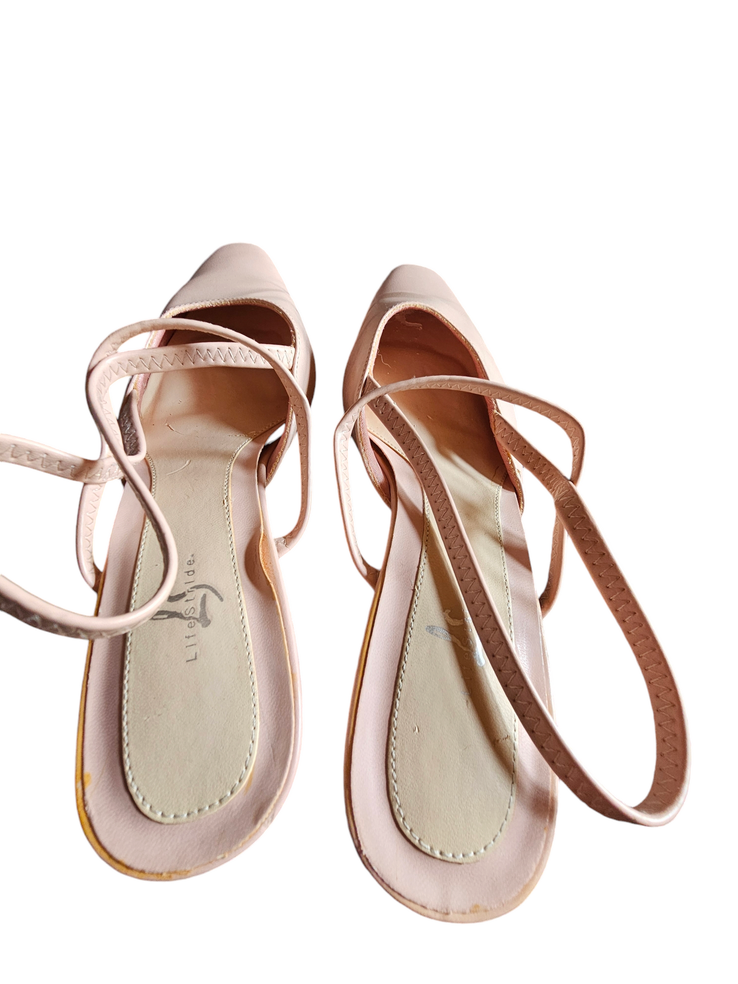 Peach Strappy Kitten Heel Pump