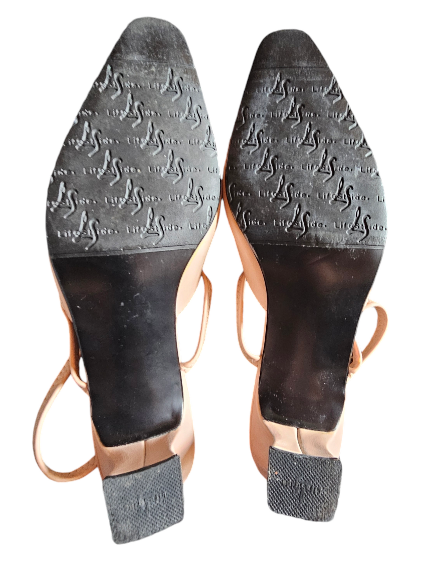 Peach Strappy Kitten Heel Pump