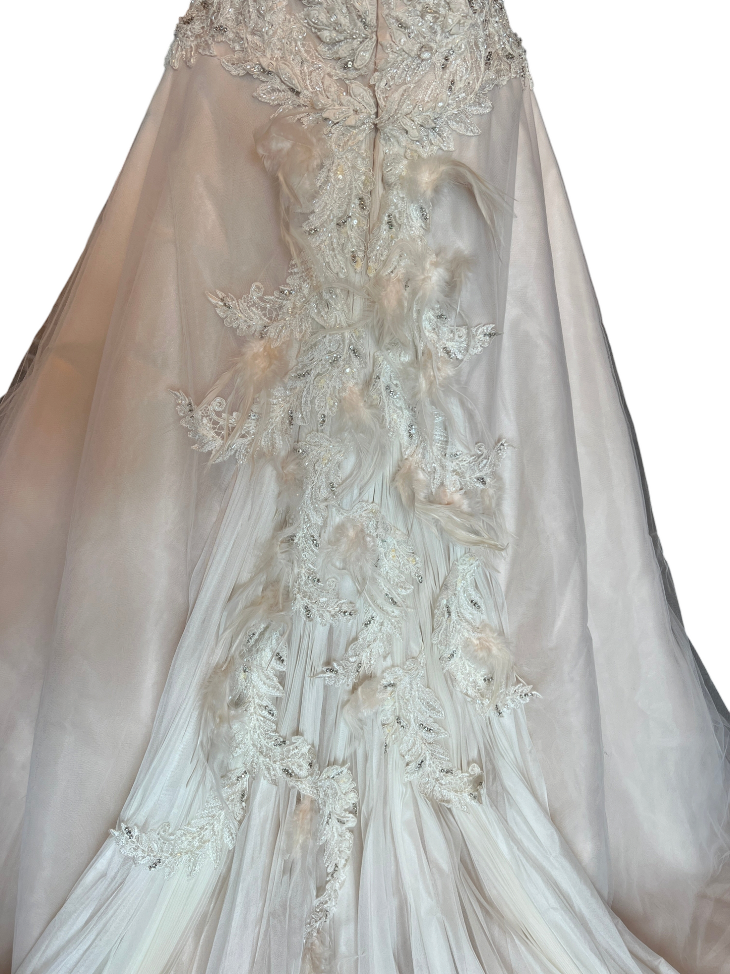 Ysa Makino Blush Illusion Neckline Wedding Gown