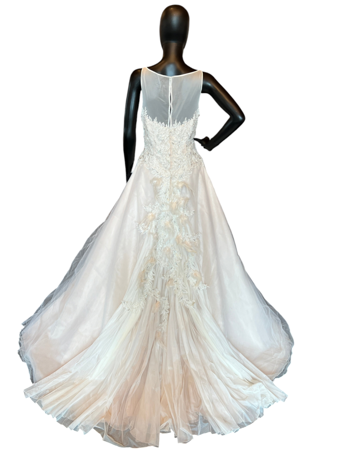 Ysa Makino Blush Illusion Neckline Wedding Gown