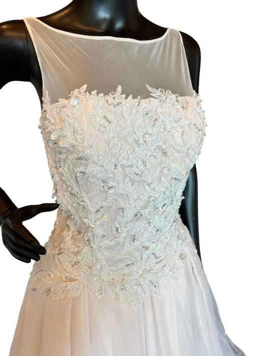 Ysa Makino Blush Illusion Neckline Wedding Gown