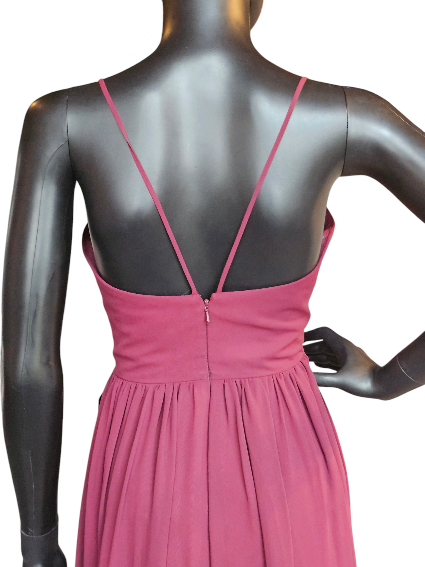 Cranberry Chiffon Spaghetti Strap Bridesmaid/Formal Gown - Bill Levkoff