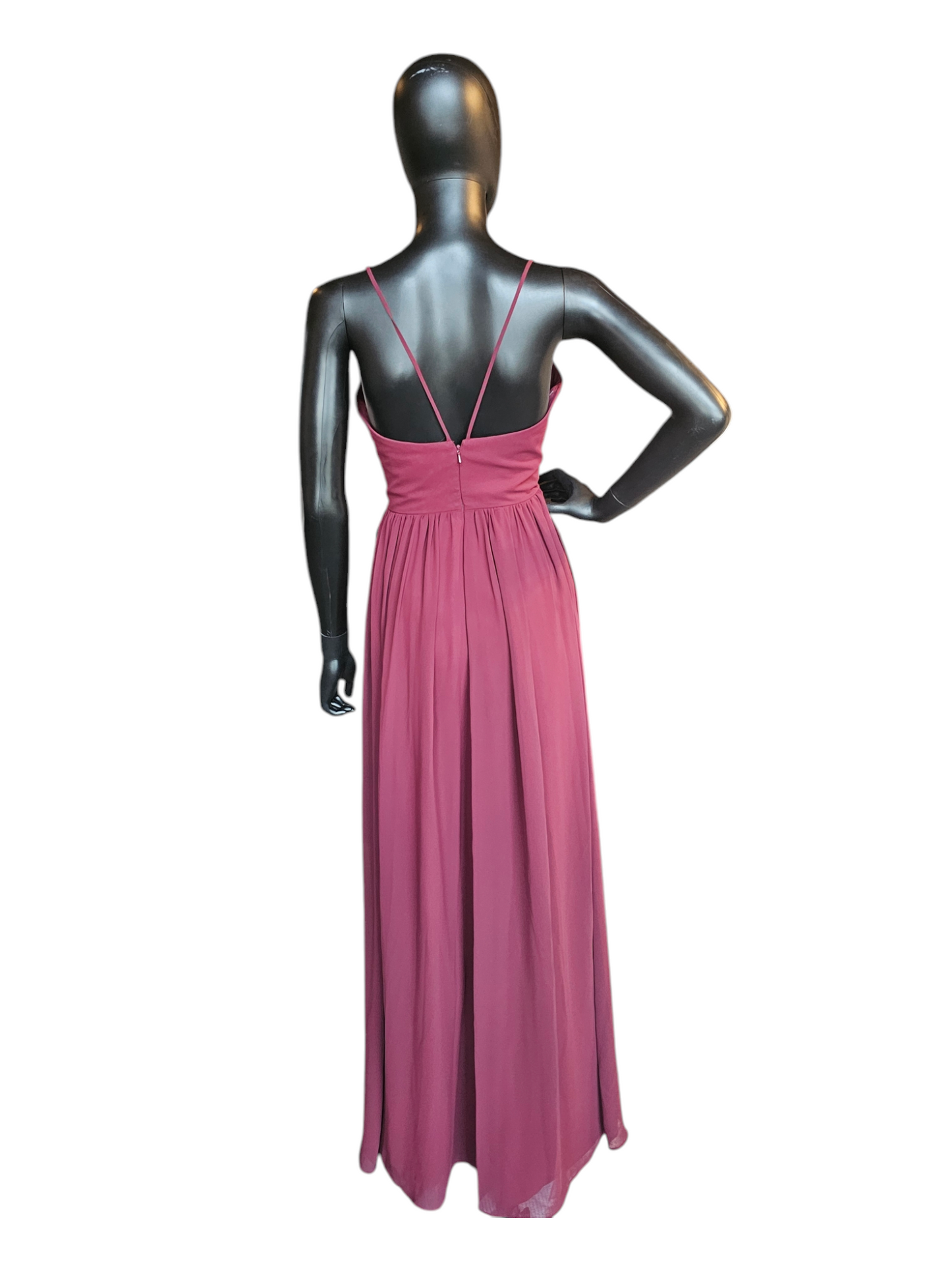 Cranberry Chiffon Spaghetti Strap Bridesmaid/Formal Gown - Bill Levkoff