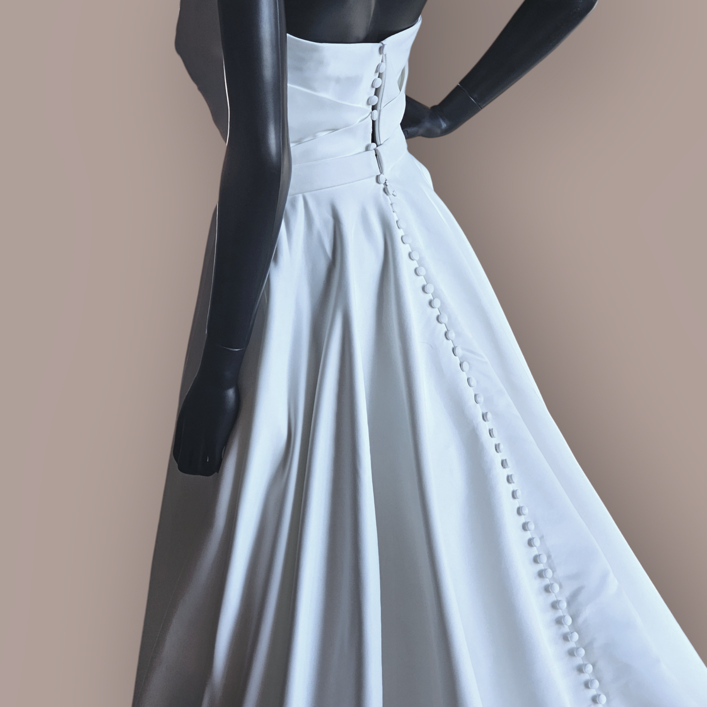 Ivory Matte Satin Strapless Wedding Gown - Couture - Alyne