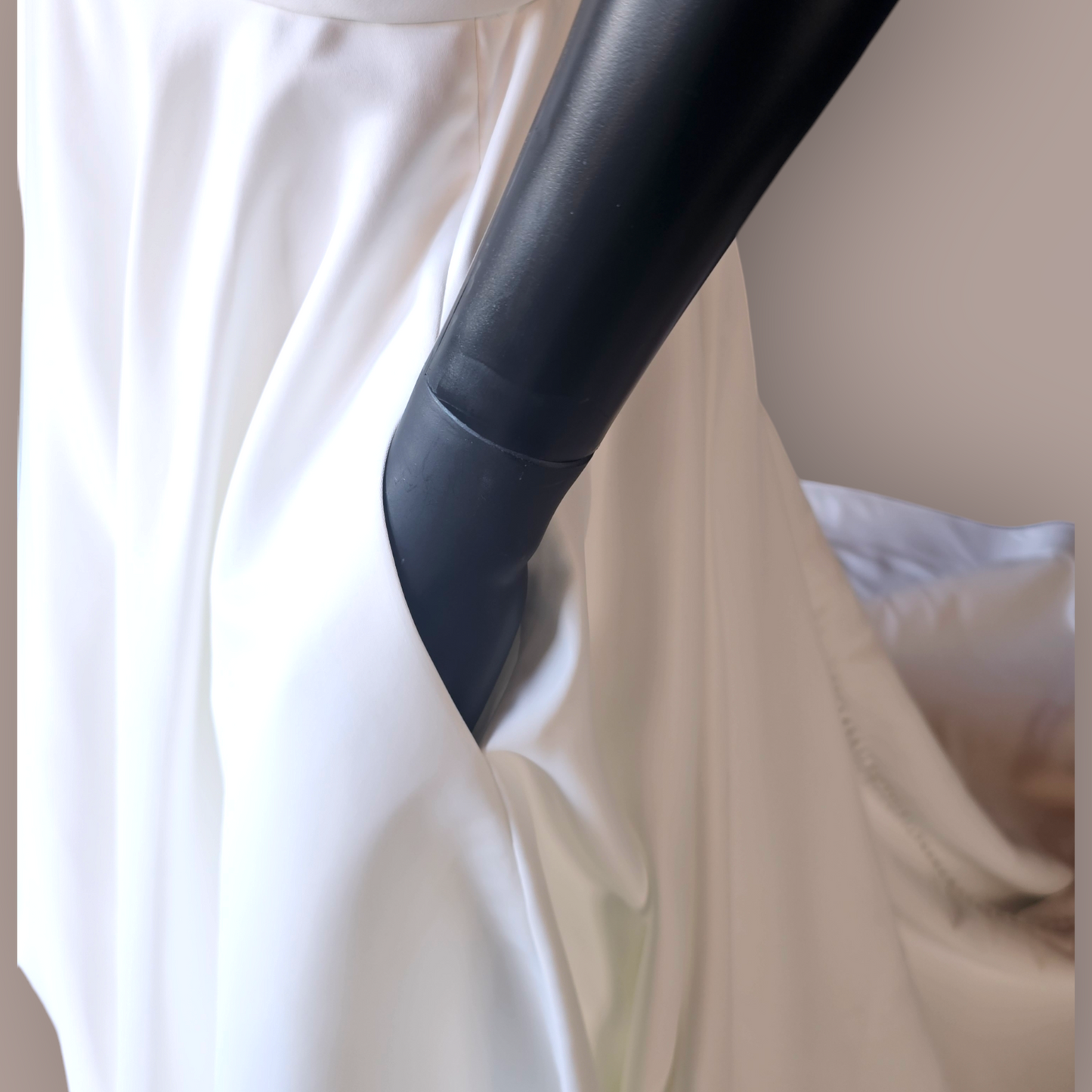 Ivory Matte Satin Strapless Wedding Gown - Couture - Alyne