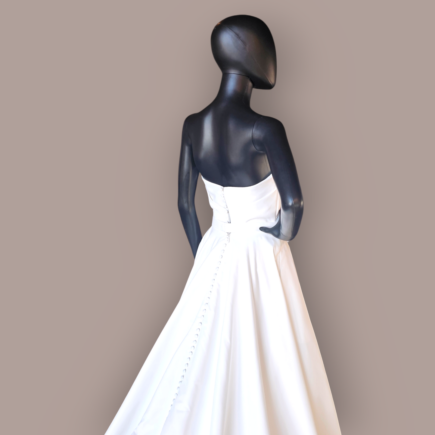 Ivory Matte Satin Strapless Wedding Gown - Couture - Alyne