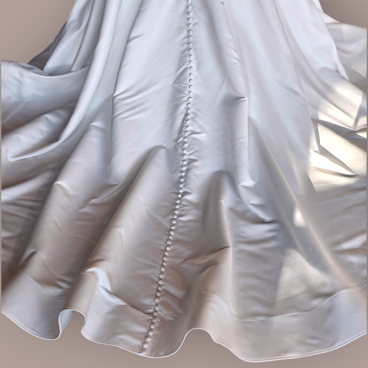 Ivory Matte Satin Strapless Wedding Gown - Couture - Alyne