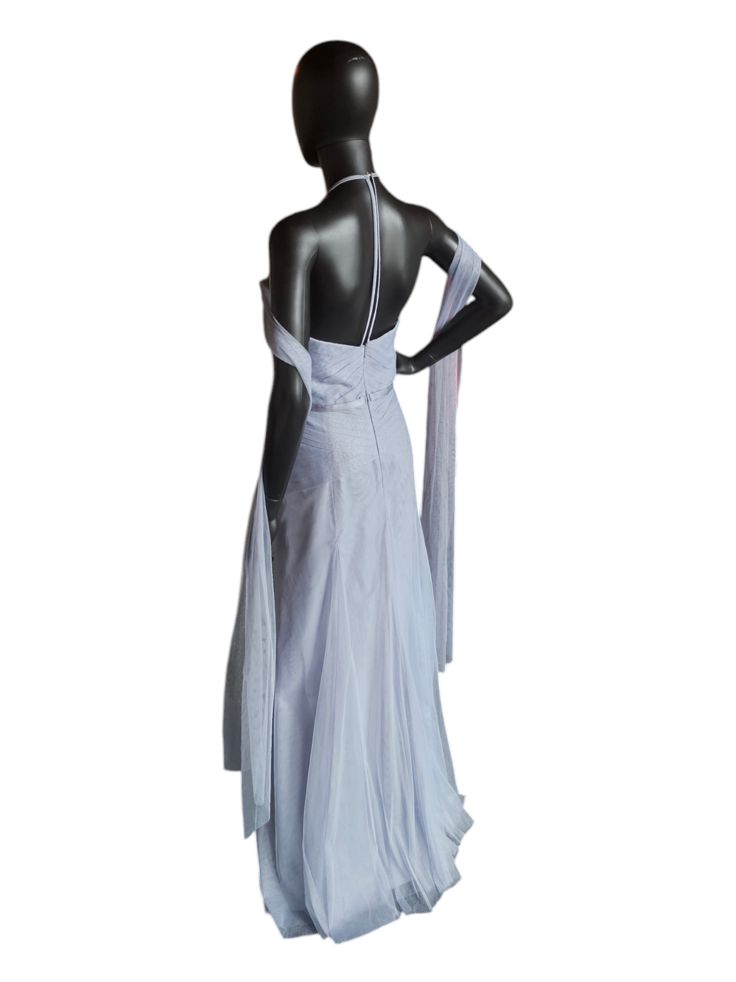 Soft Blue Tulle Sweetheart Fit and Flare Formal Gown - WHITE by Vera Wang