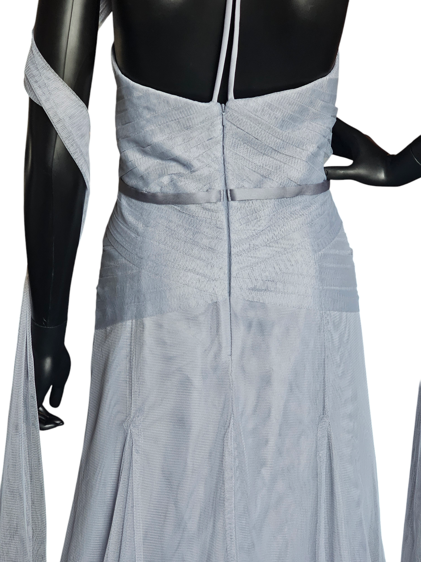 Soft Blue Tulle Sweetheart Fit and Flare Formal Gown - WHITE by Vera Wang