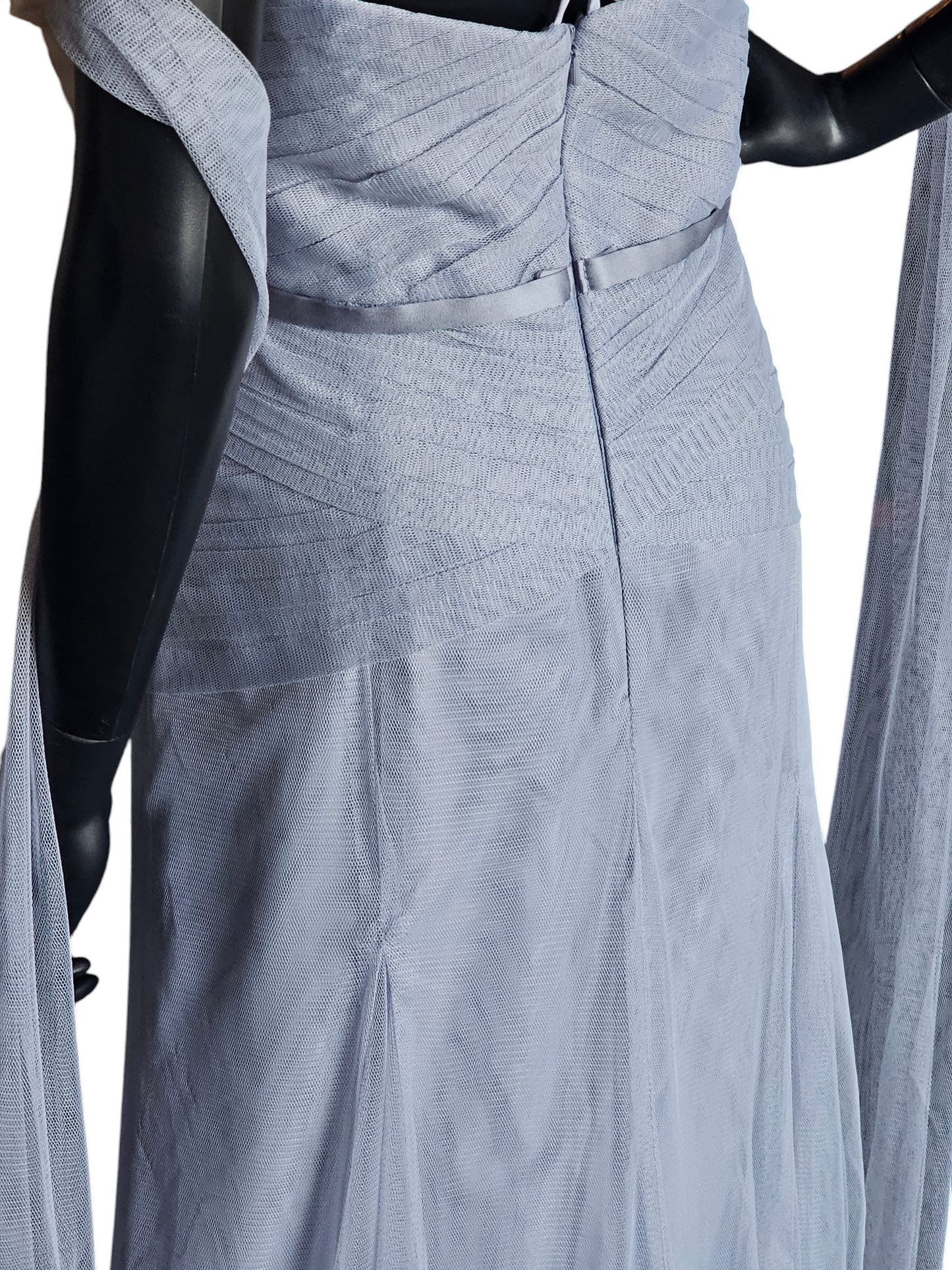 Soft Blue Tulle Sweetheart Fit and Flare Formal Gown - WHITE by Vera Wang