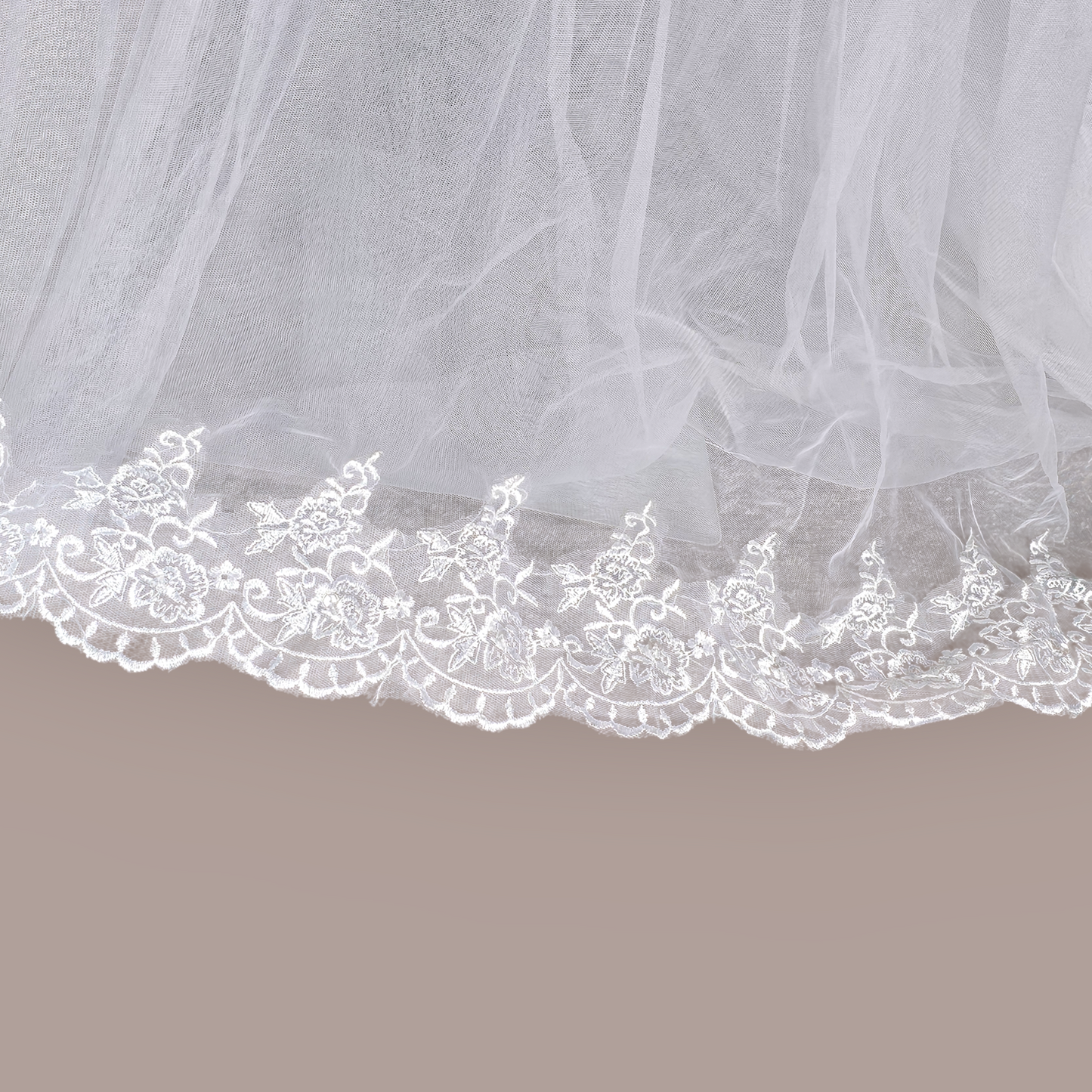 White Tulle Fitted Wedding Gown