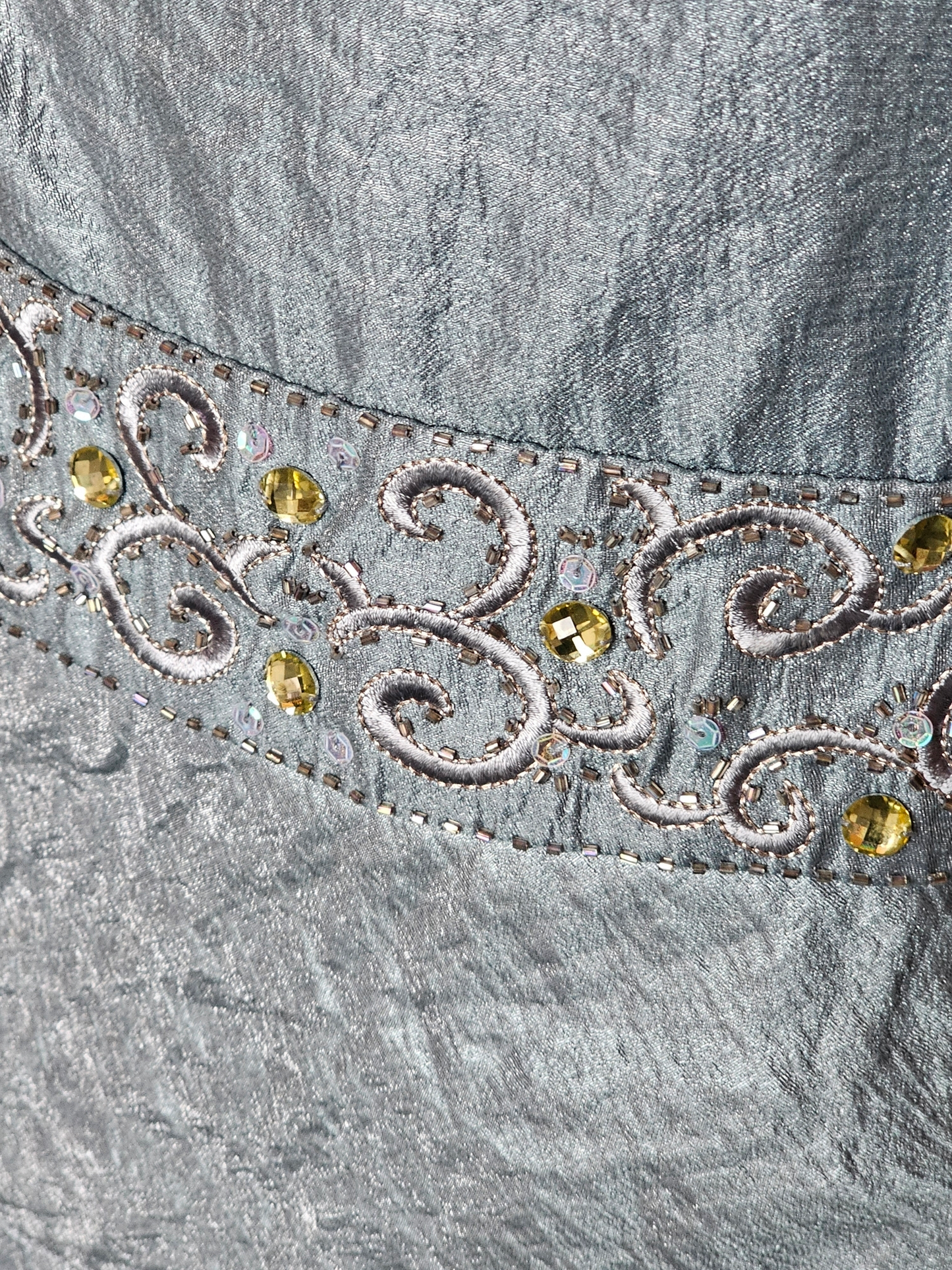 Metallic Seafoam Blue Tiered Cocktail Dress W/Jacket - R & M Richards