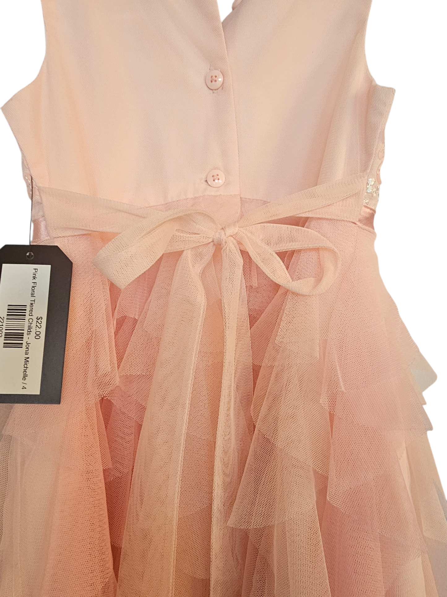 Pink Floral Tiered Childs Dress - Jona Michelle
