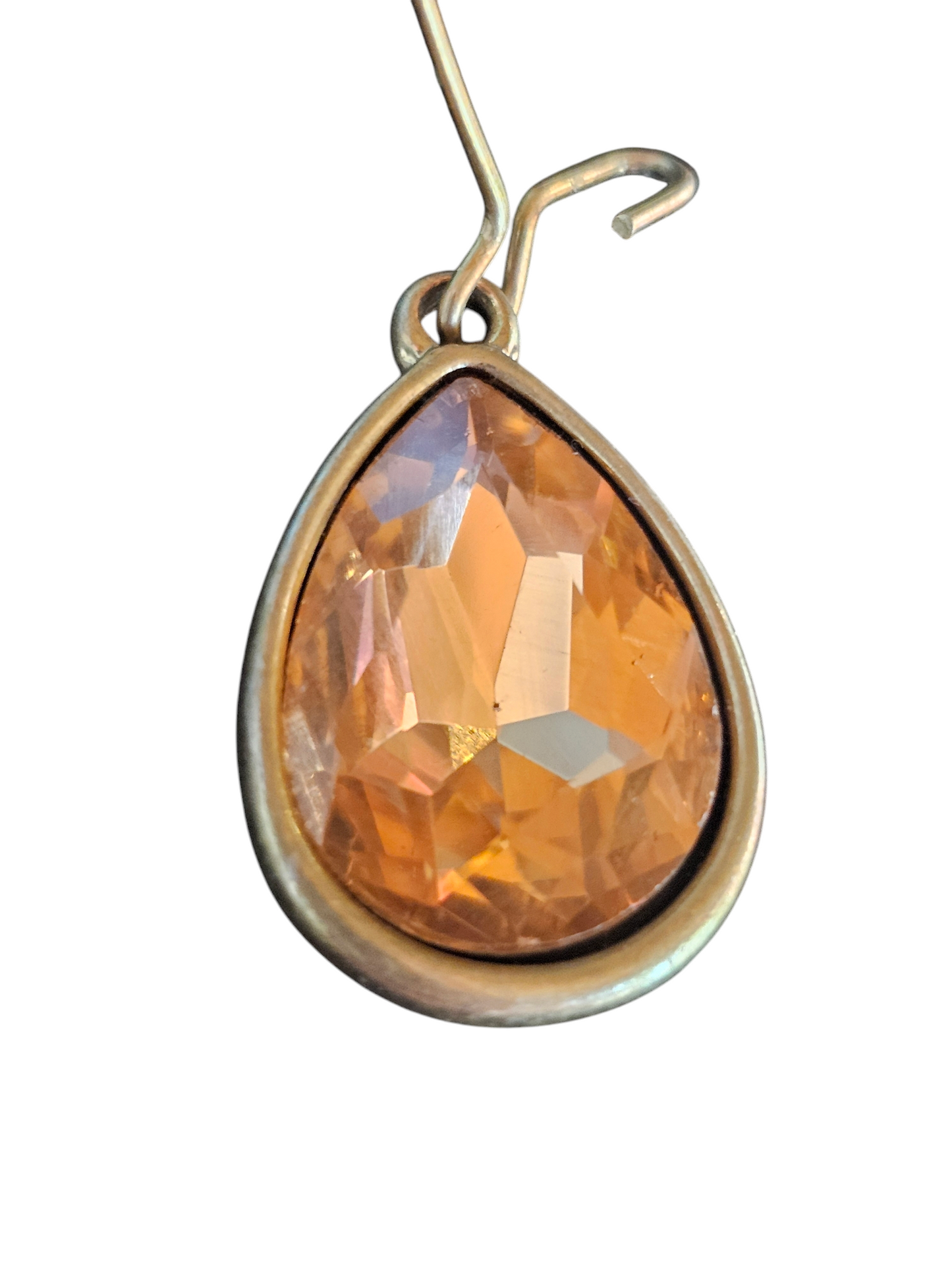 Large Pink Teardrop Hook Earring