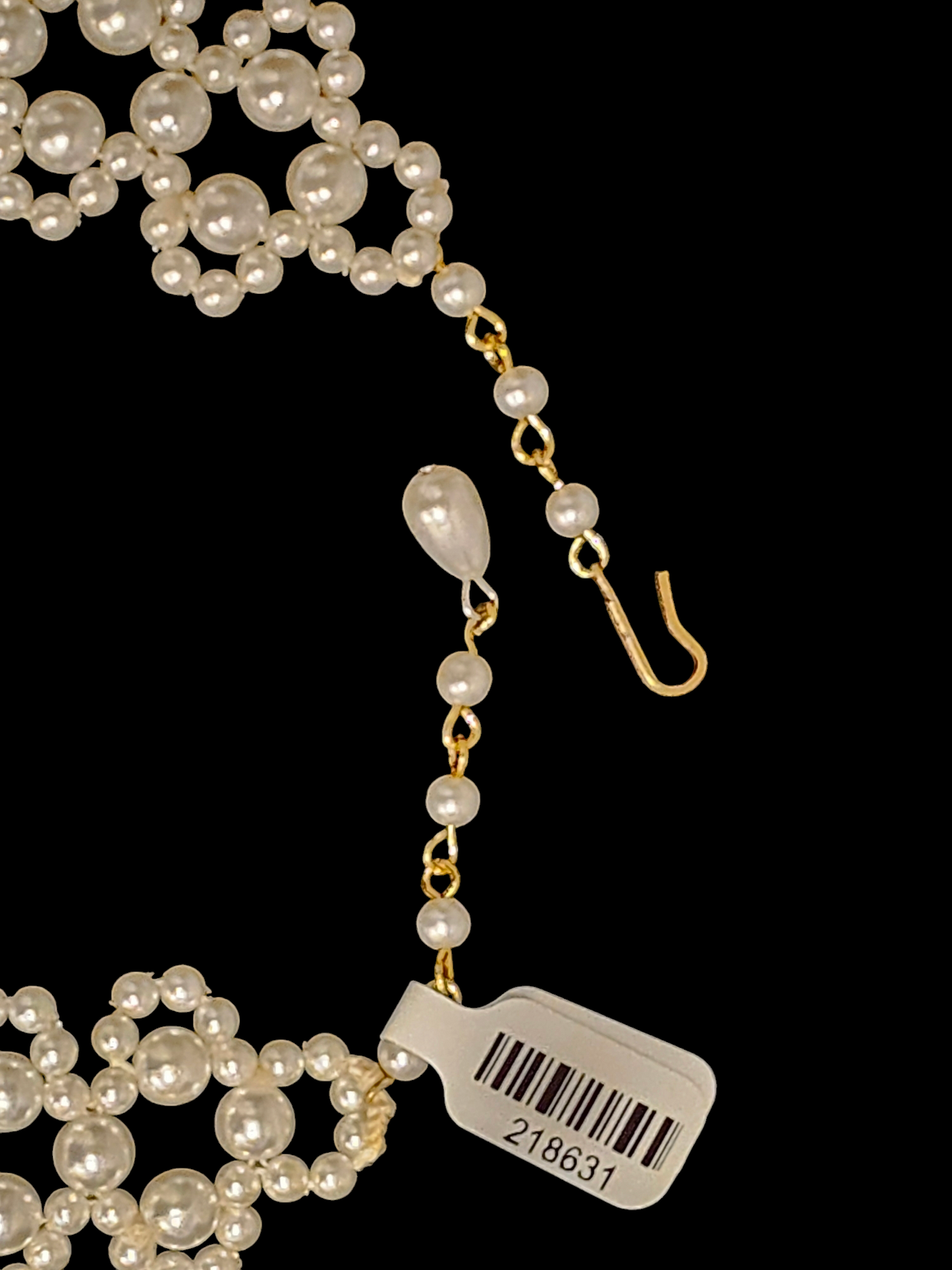 Wide Woven Pearl Collar Necklace