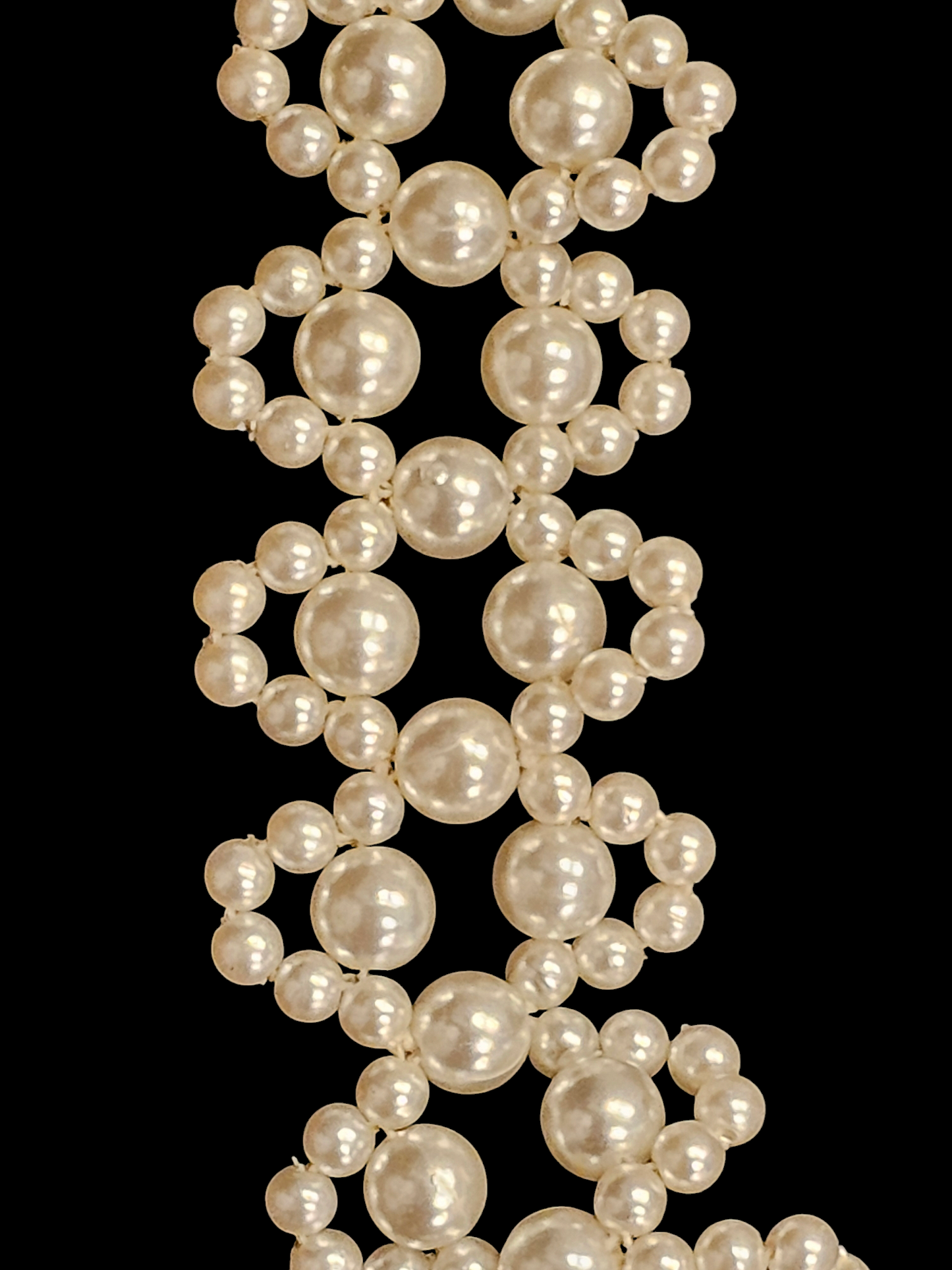 Wide Woven Pearl Collar Necklace