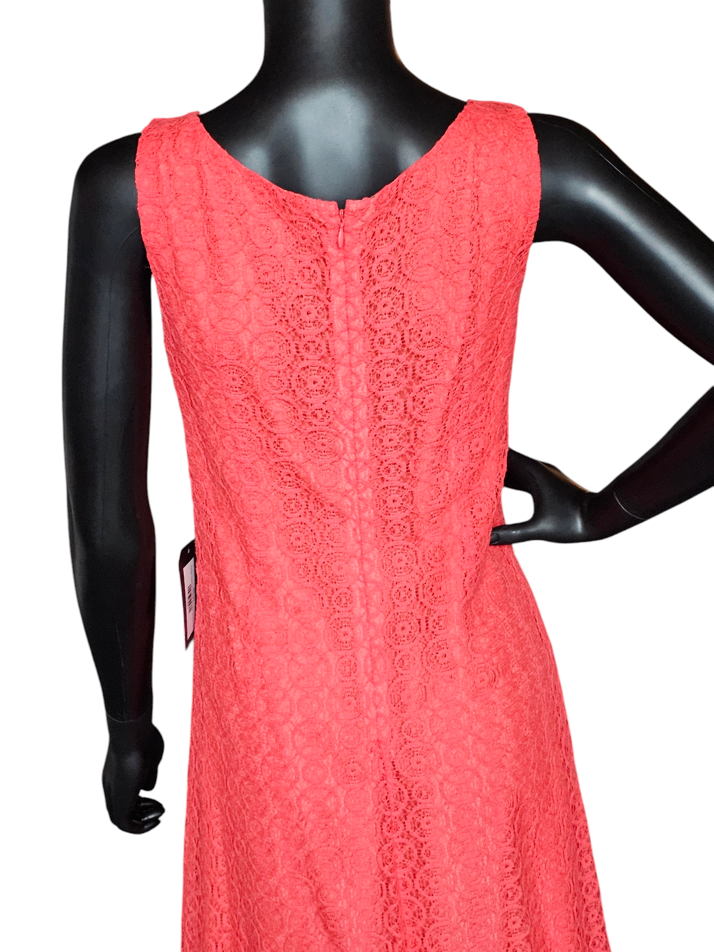 Vince Camuto Coral Woven Lace Pleat Detail Short Dress