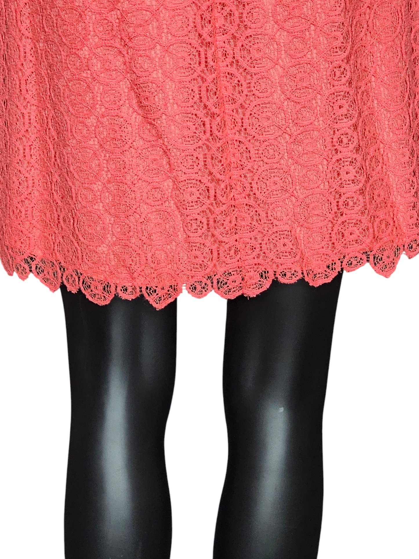 Vince Camuto Coral Woven Lace Pleat Detail Short Dress