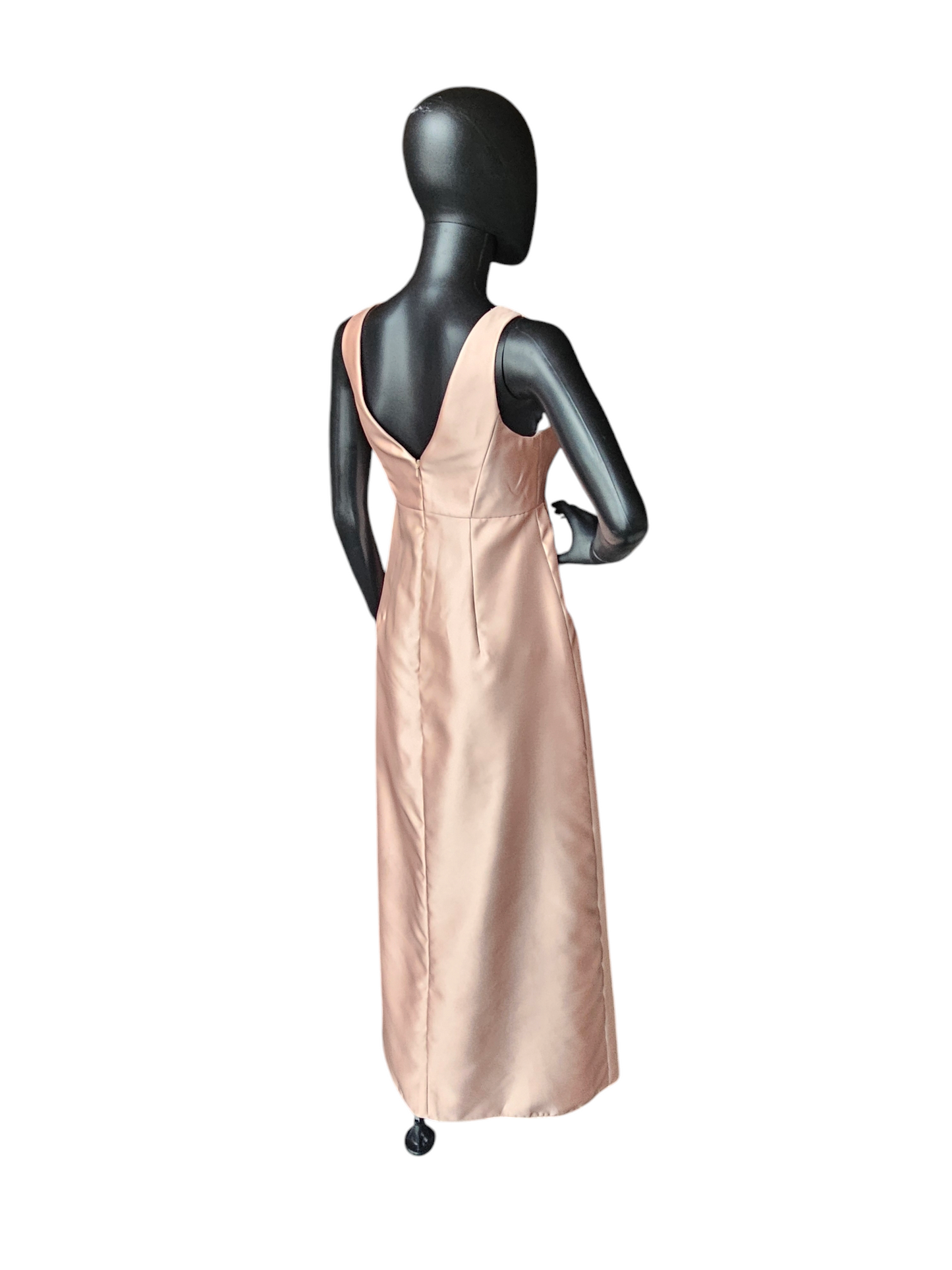 Toasted Sugar Satin Twill V-Neck Full Length Formal - Alfred Sung NWT