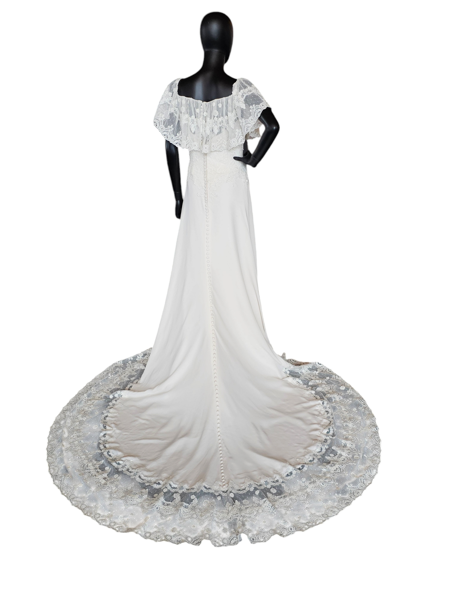 Lillian West Flutter Lace 6479LND Wedding Gown