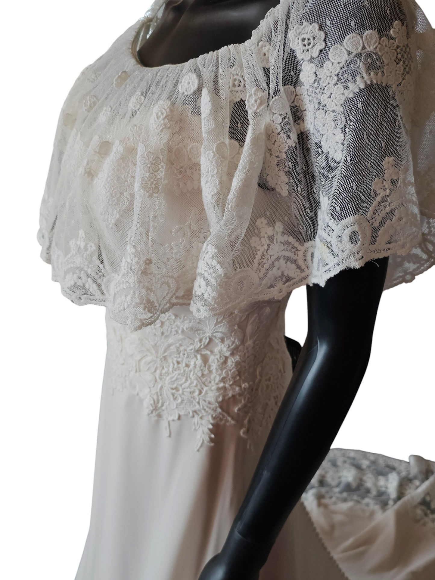 Lillian West Flutter Lace 6479LND Wedding Gown