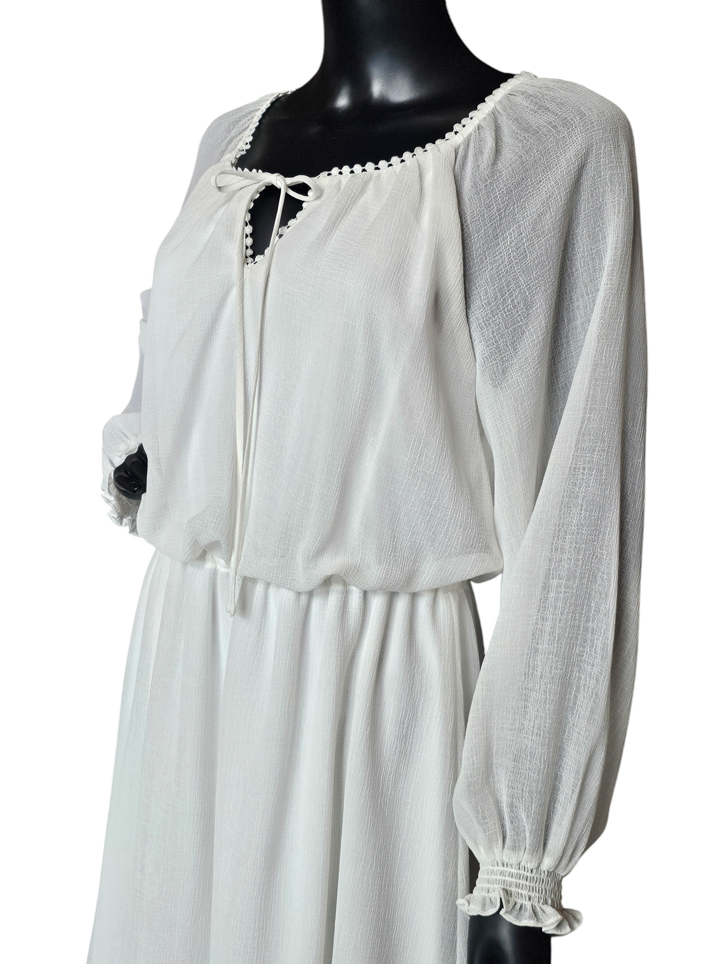White Peasant Dress - Adrianna Papell