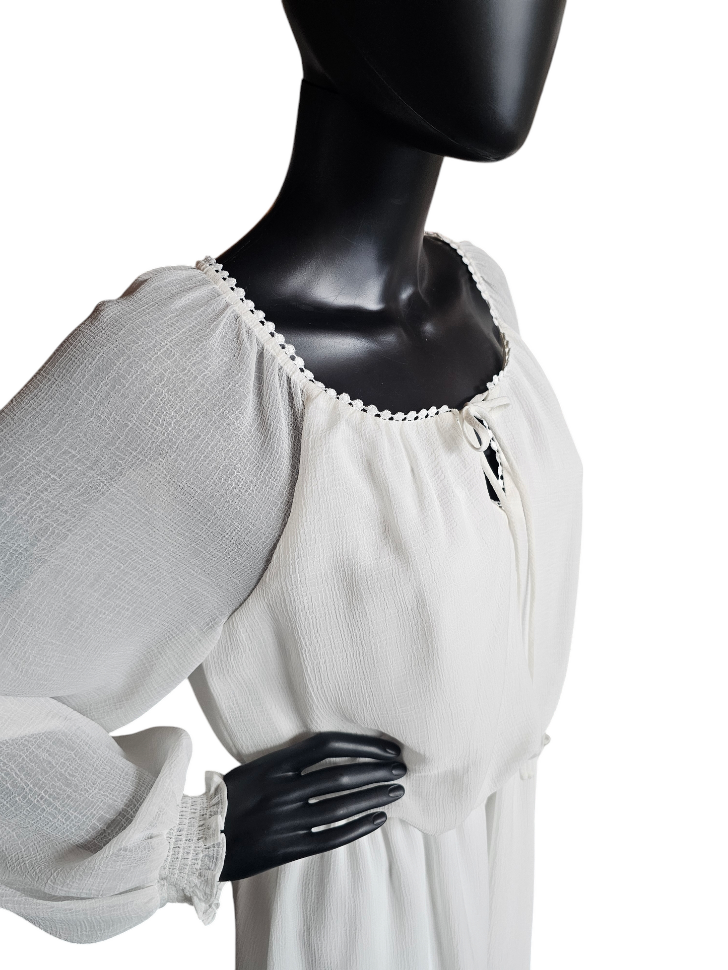 White Peasant Dress - Adrianna Papell