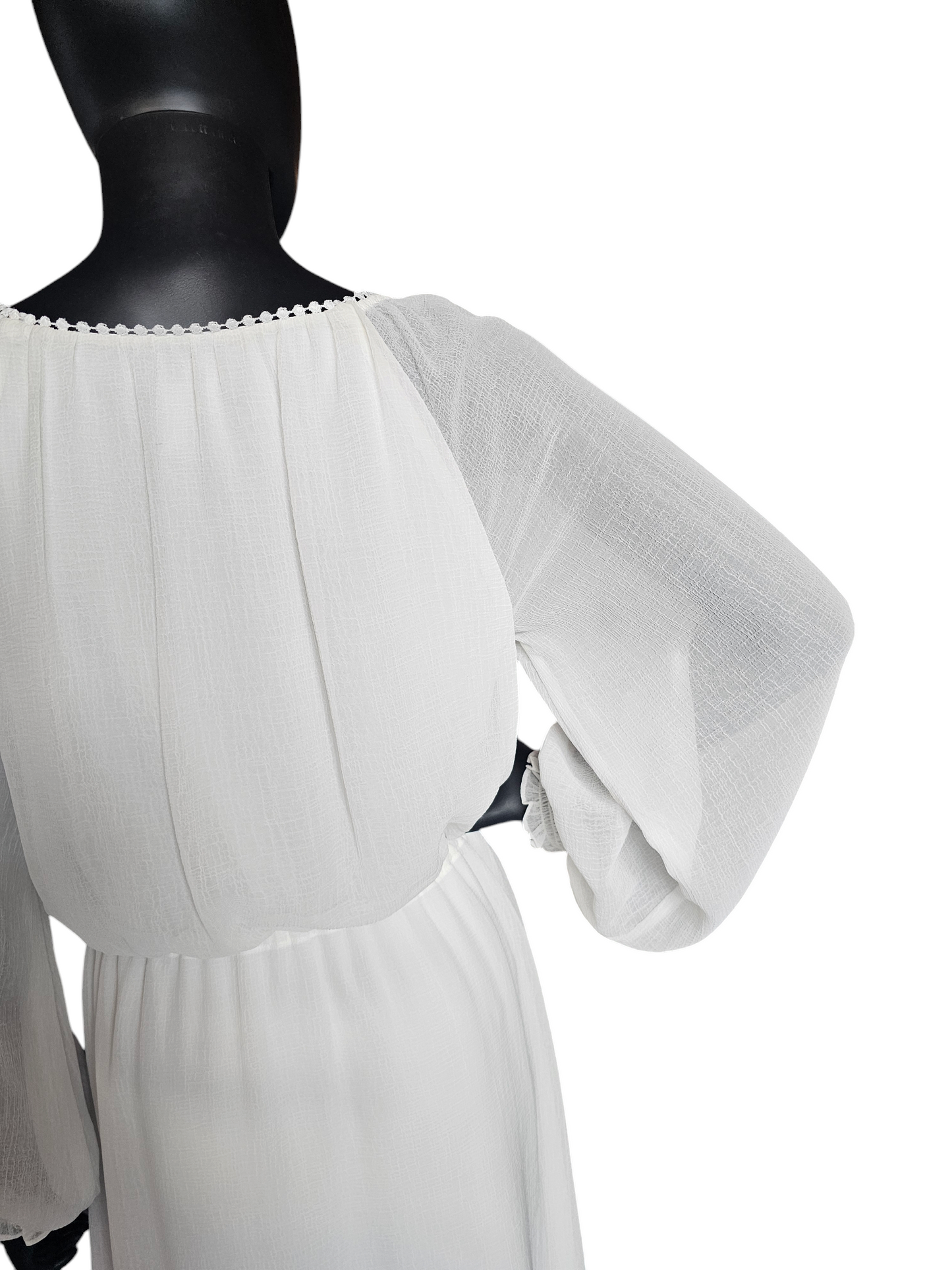 White Peasant Dress - Adrianna Papell