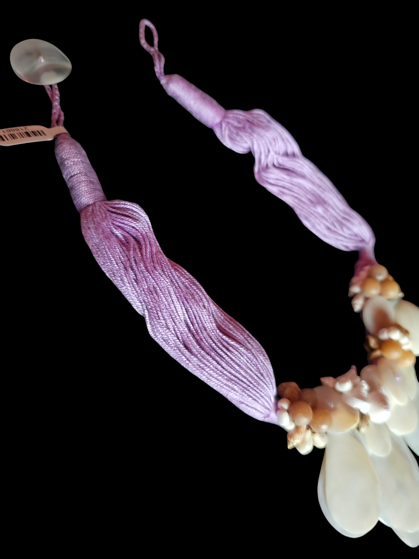 Shell/Lavender Collar Necklace/Earring Set