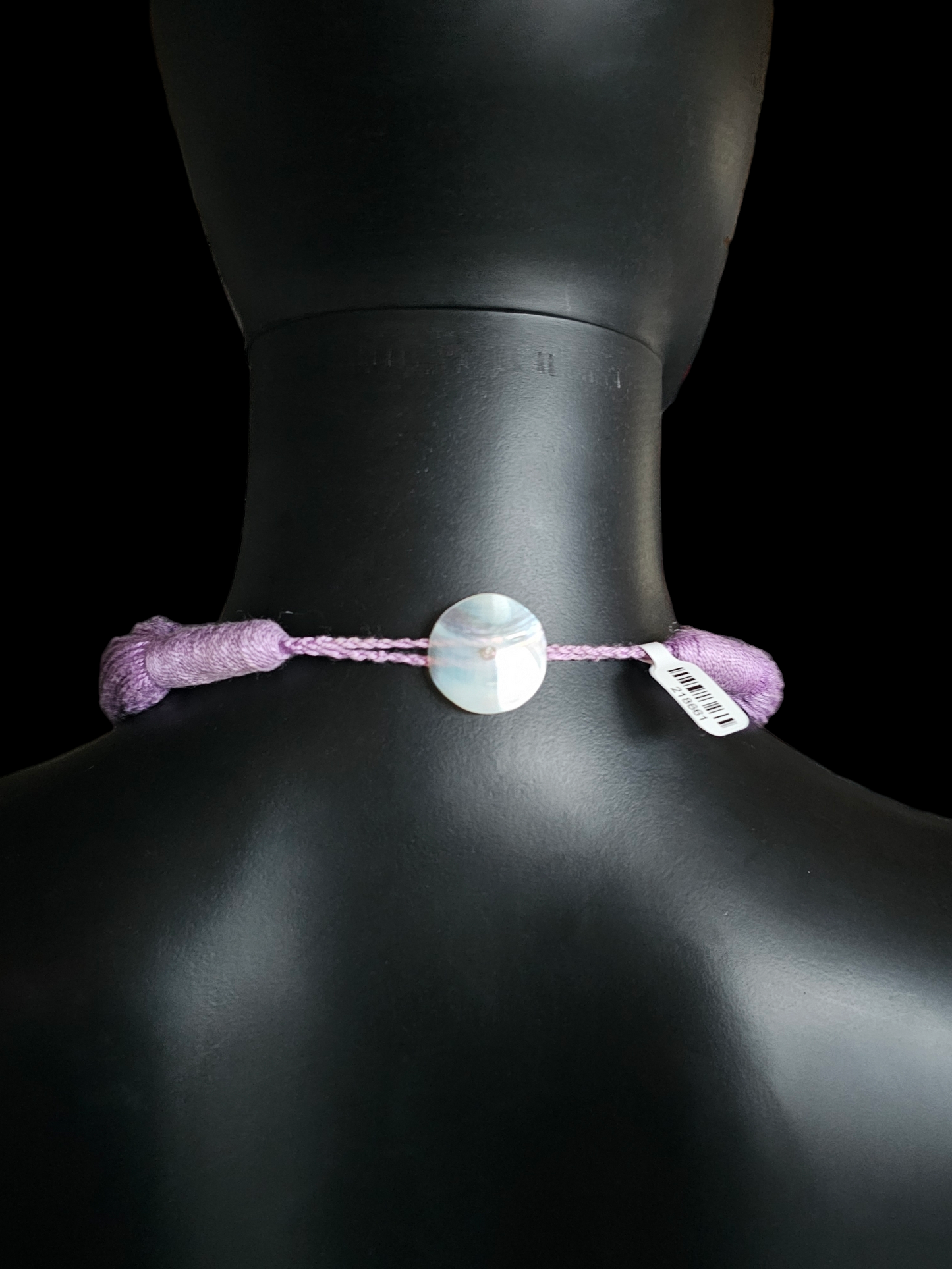 Shell/Lavender Collar Necklace/Earring Set