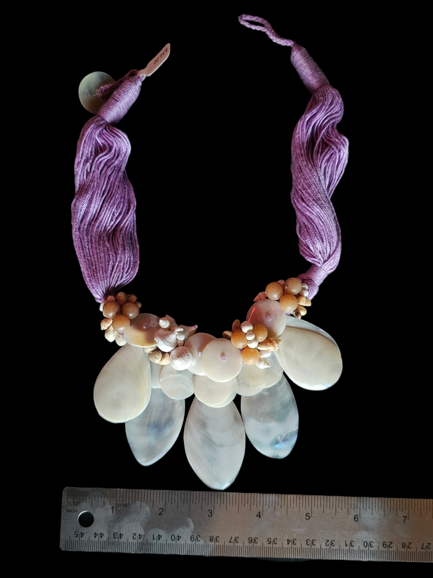Shell/Lavender Collar Necklace/Earring Set