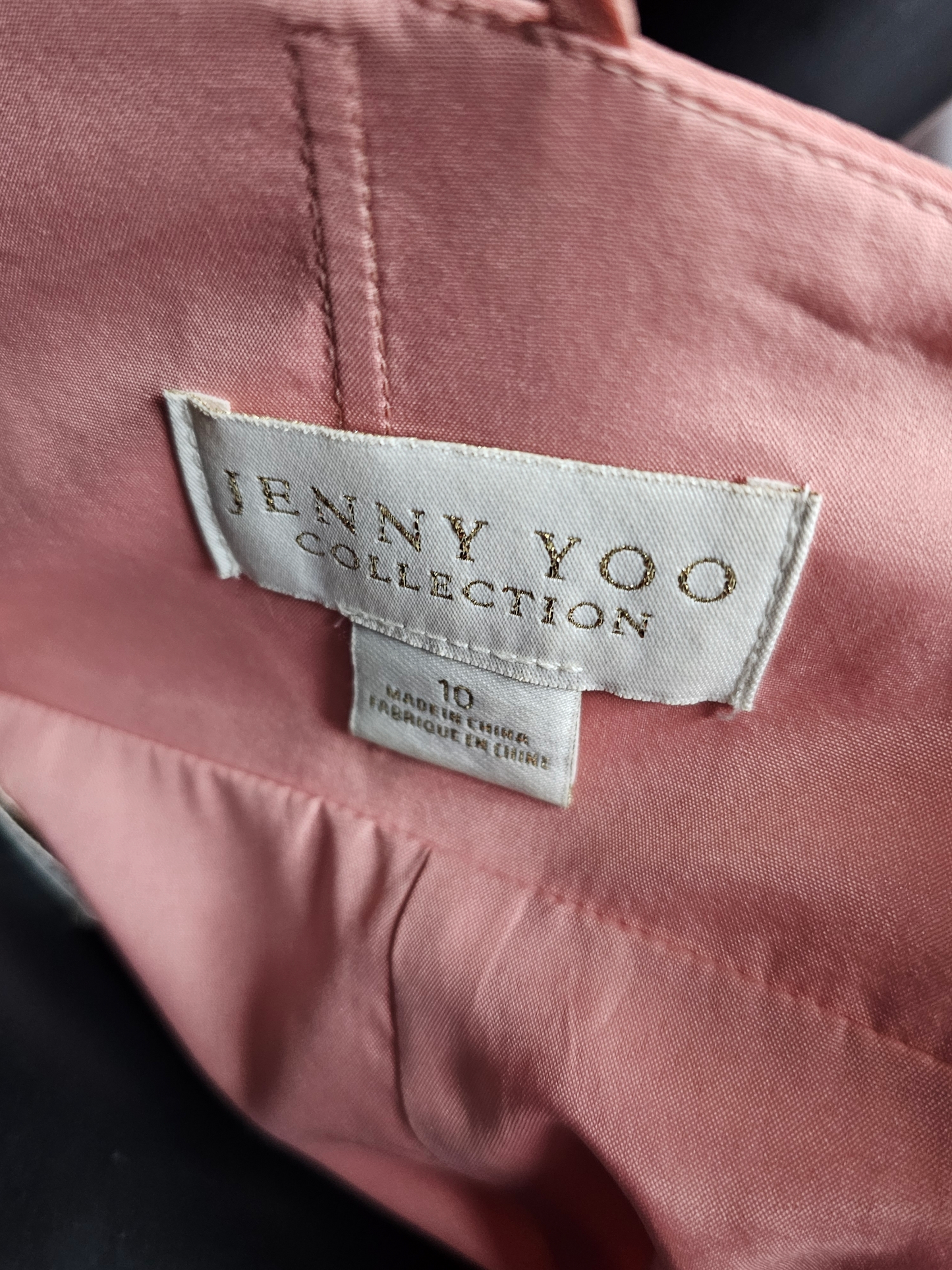 Jenny Yoo V-Neck Halter Back Sunset Chiffon Formal Gown