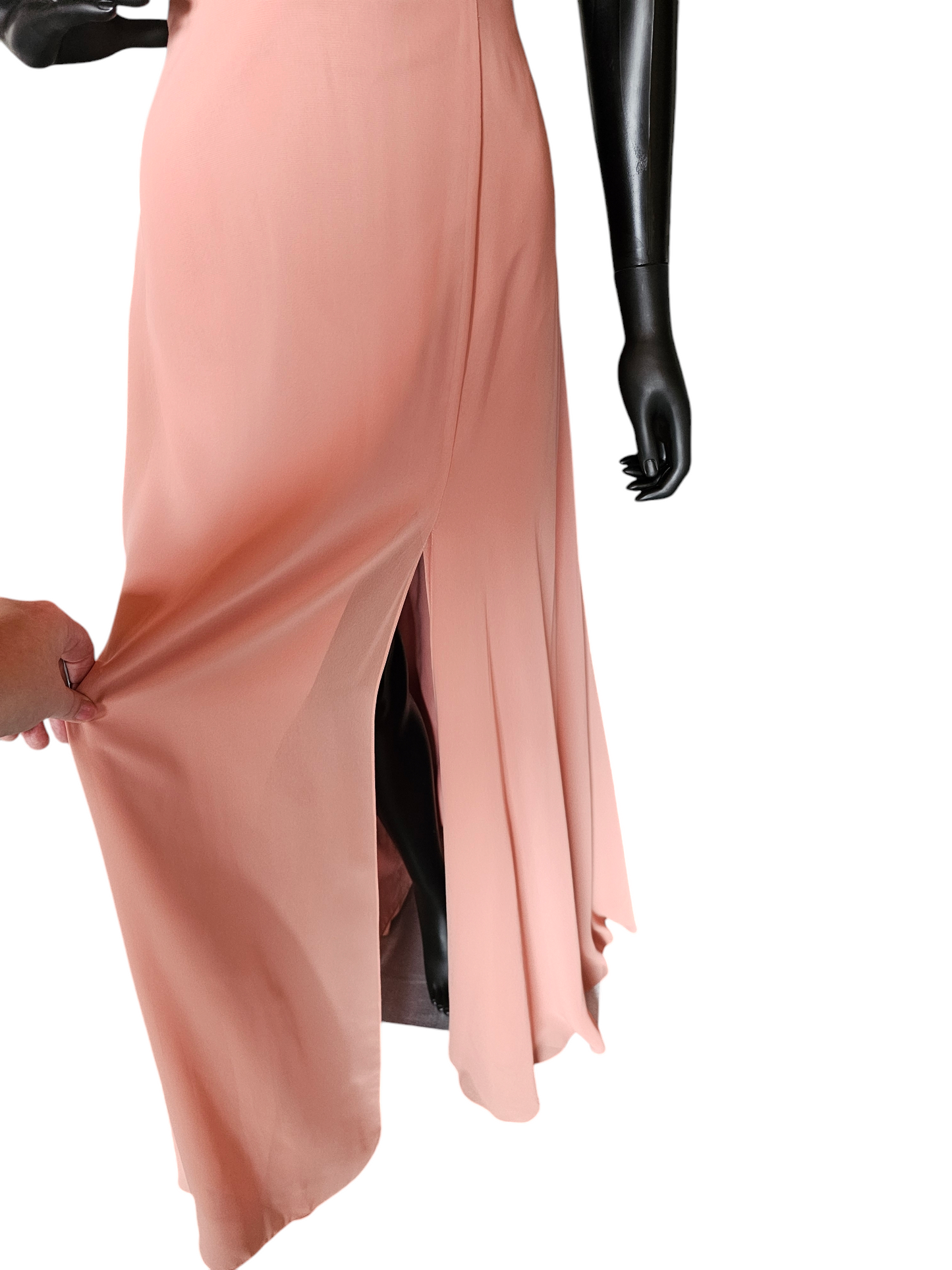 Jenny Yoo V-Neck Halter Back Sunset Chiffon Formal Gown