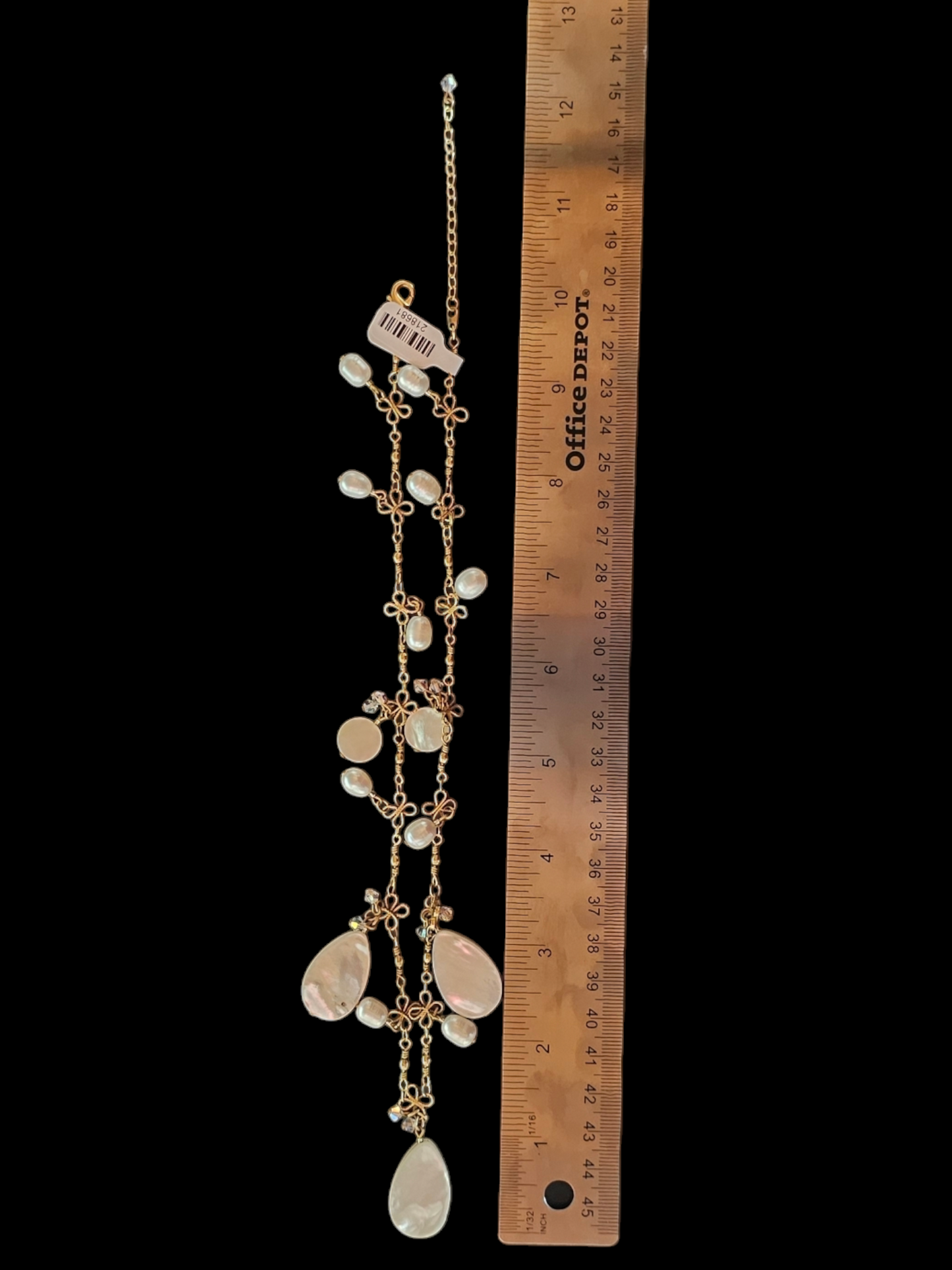 Gold Filigree Freshwater Pearl/Mother of Pearl Necklace/Earring Set