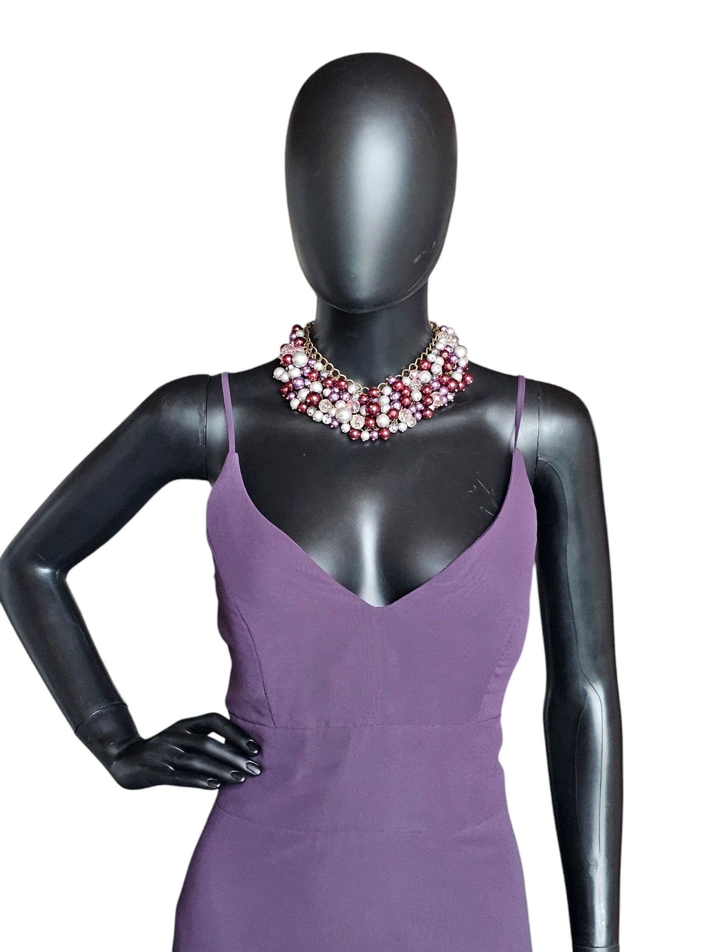 Plum V-Neck Chiffon Formal Gown - Hayley Paige