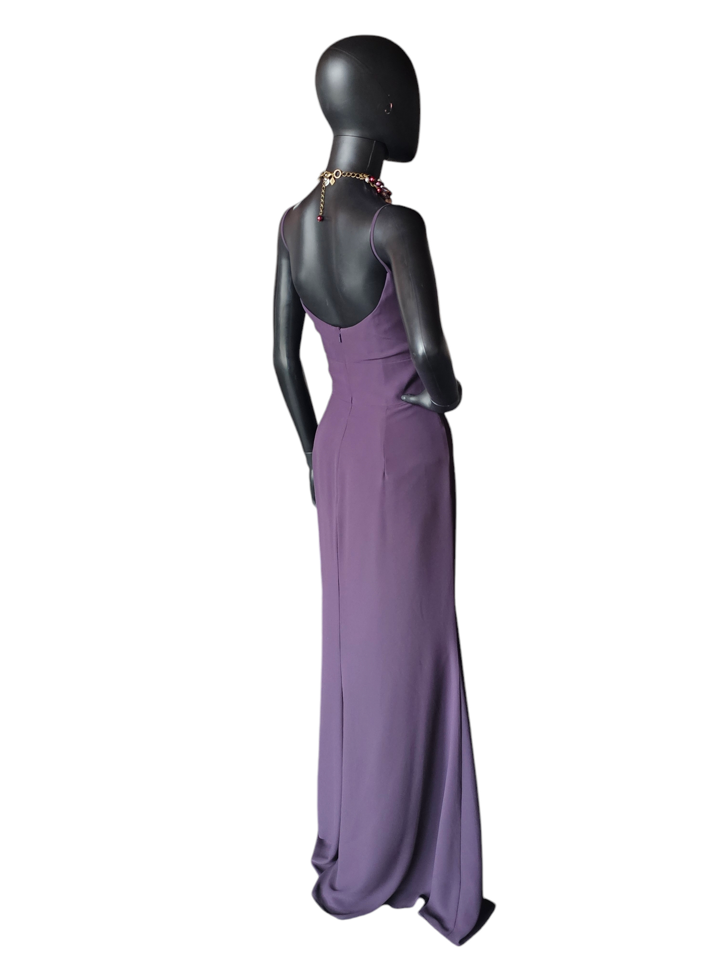 Plum V-Neck Chiffon Formal Gown - Hayley Paige