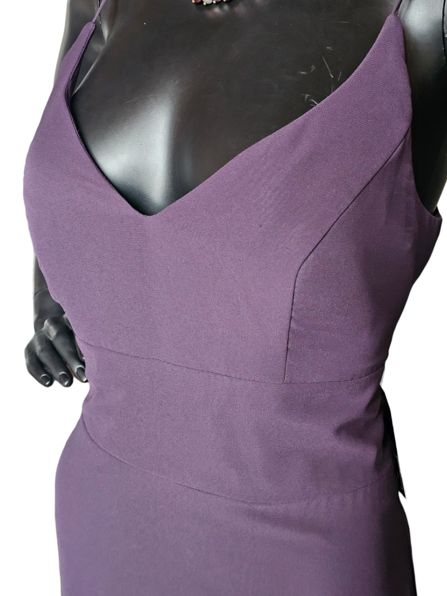 Plum V-Neck Chiffon Formal Gown - Hayley Paige