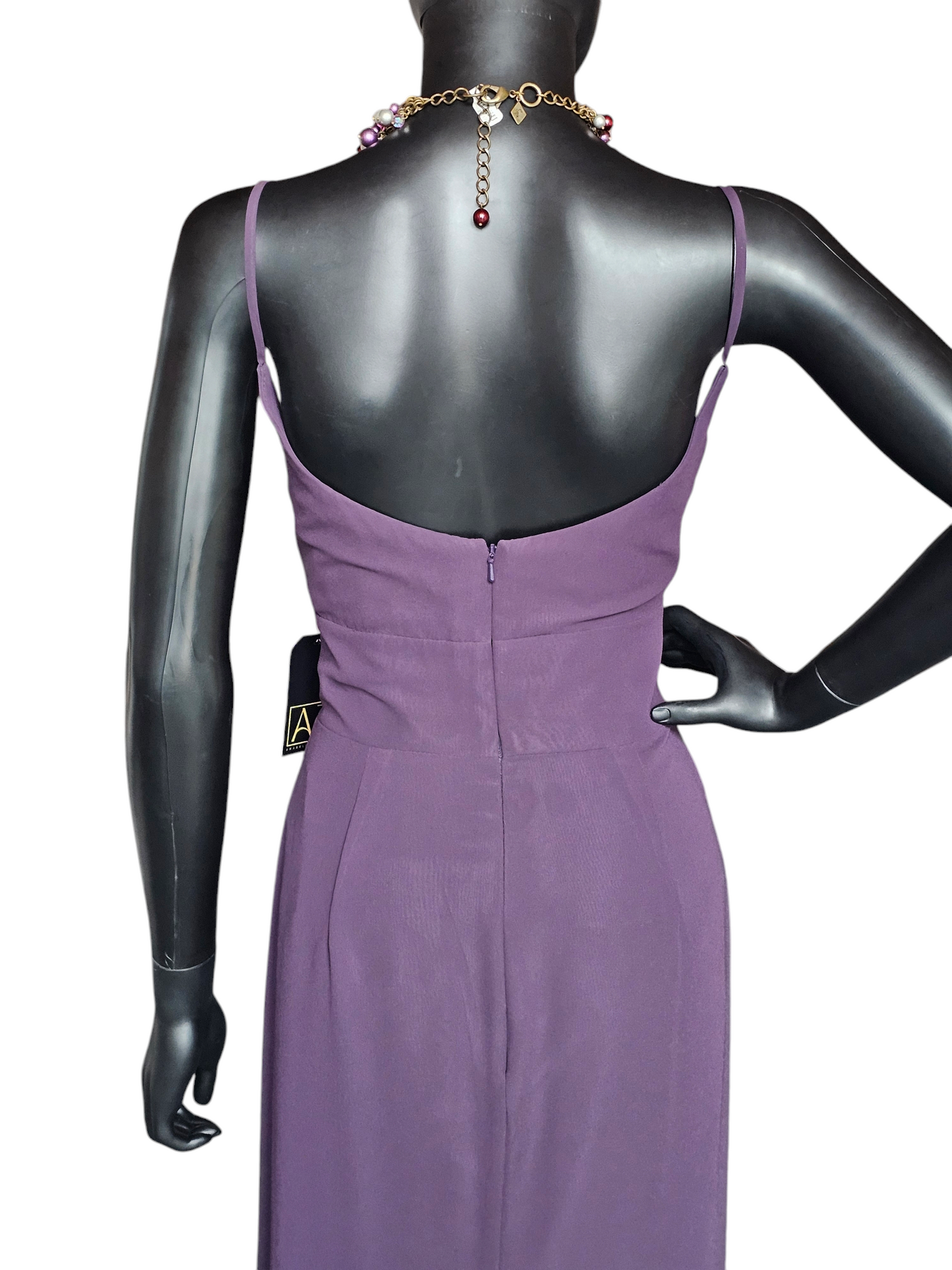 Plum V-Neck Chiffon Formal Gown - Hayley Paige