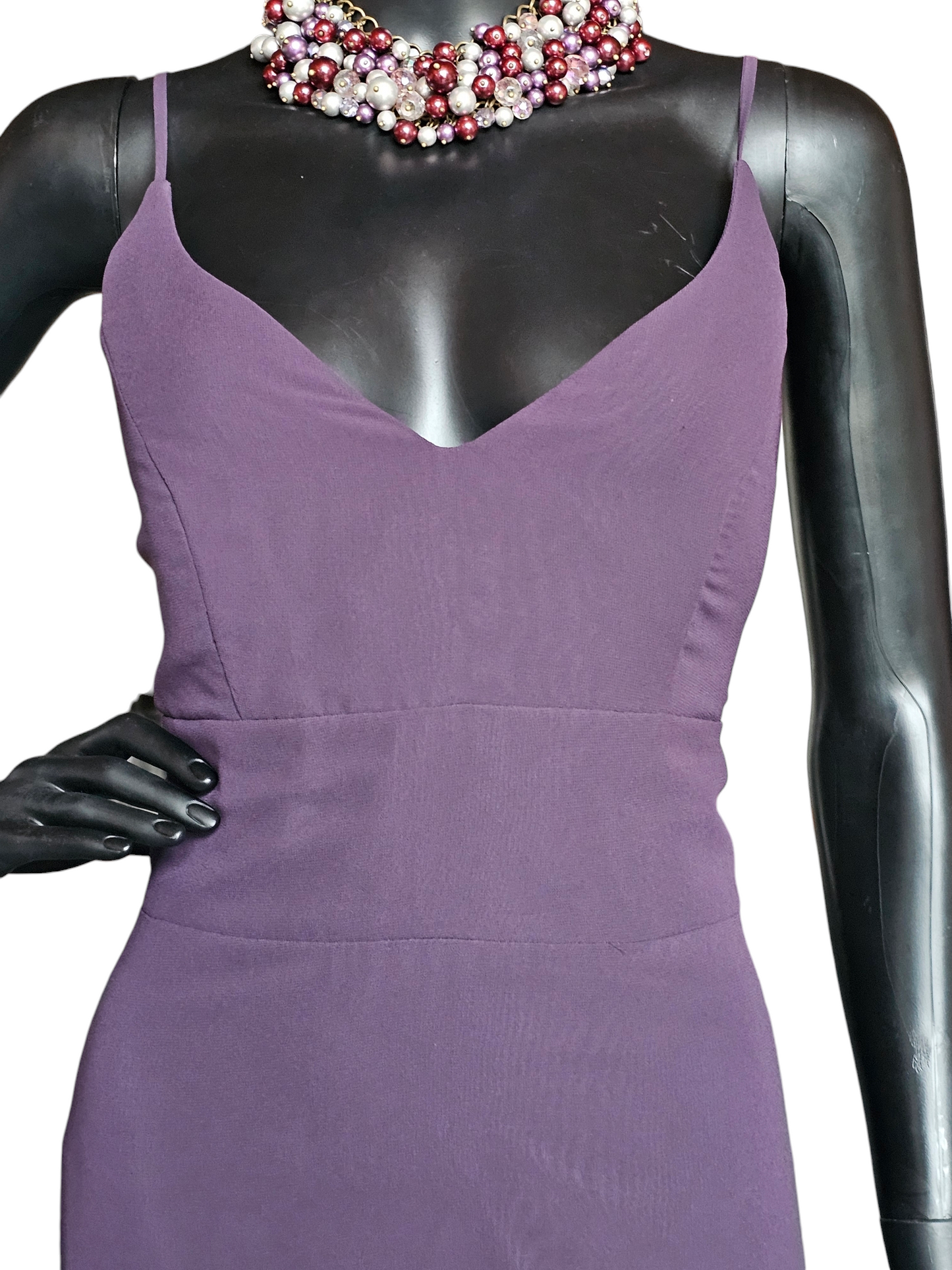 Plum V-Neck Chiffon Formal Gown - Hayley Paige