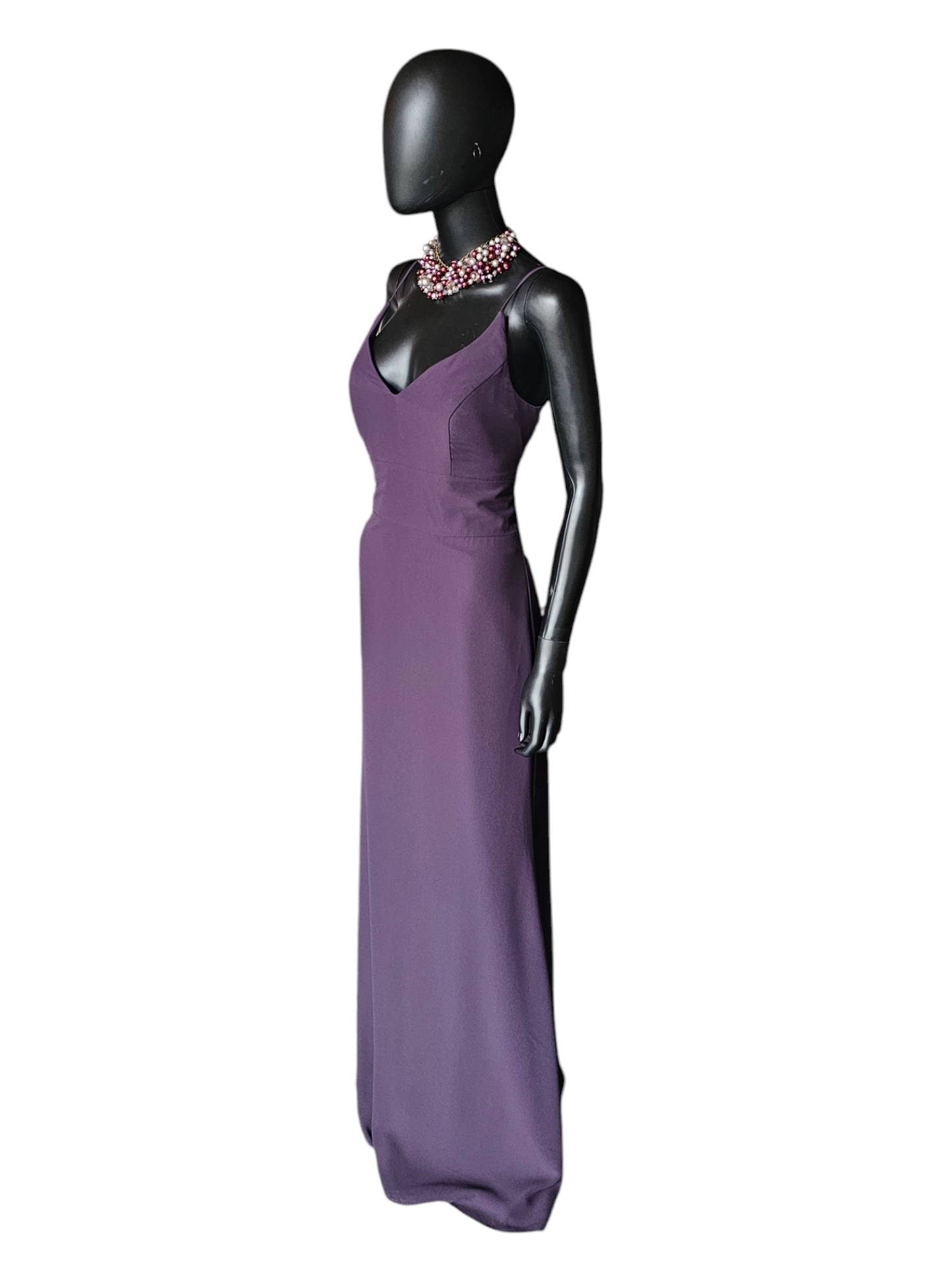 Plum V-Neck Chiffon Formal Gown - Hayley Paige